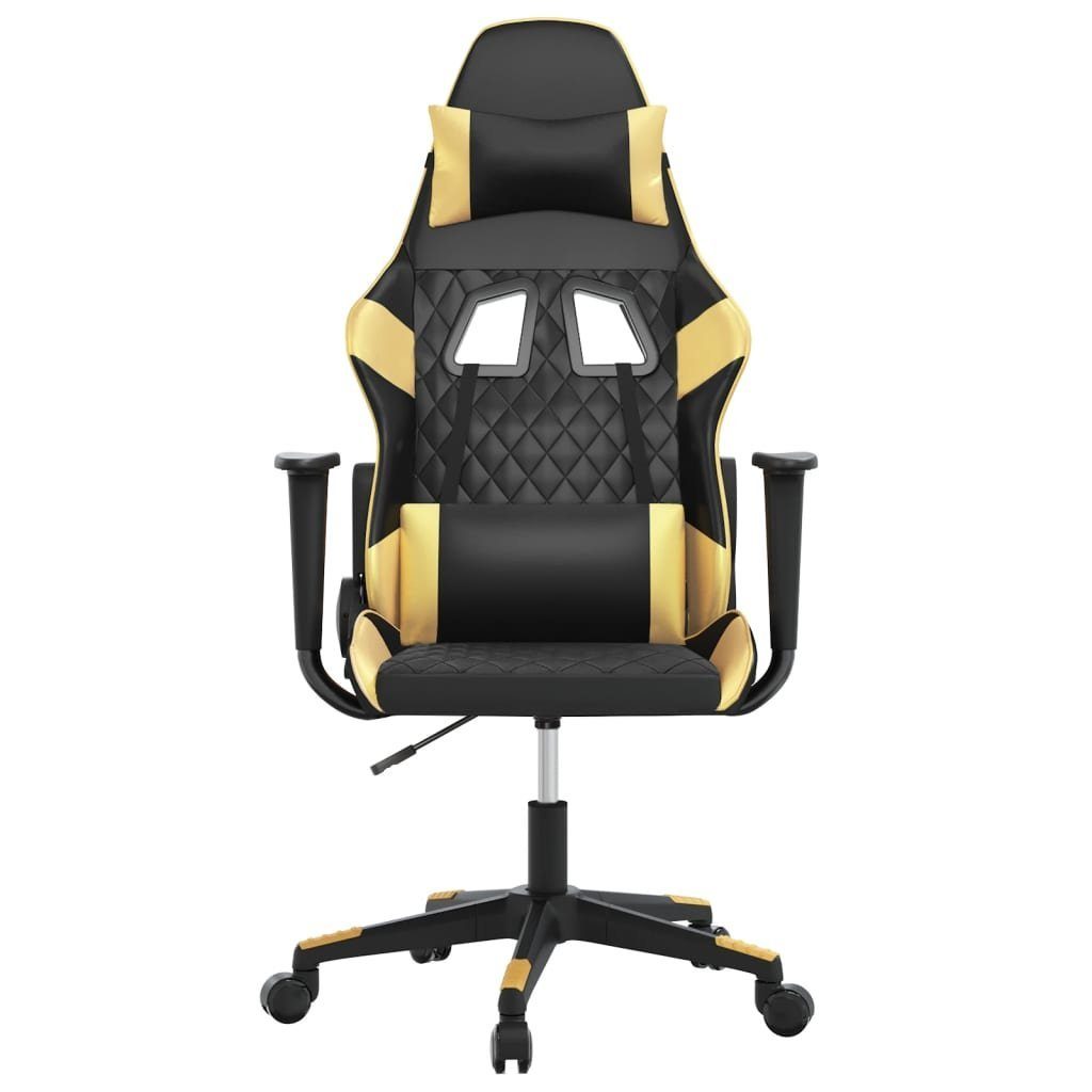 furnicato Gaming-Stuhl Schwarz und Gold 64 x 60 x (117-127) cm (1 St)