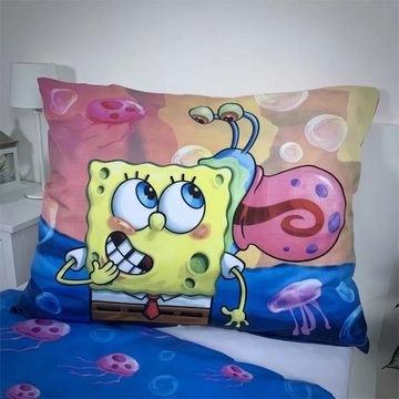 Kinderbettwäsche Spongebob Schwammkopf Patrick Mikrofaser Bettwäsche Set, Spongebob Schwammkopf, 2 teilig, 135-140 x 200 Deckenbezug 70x90cm Kissenbezug