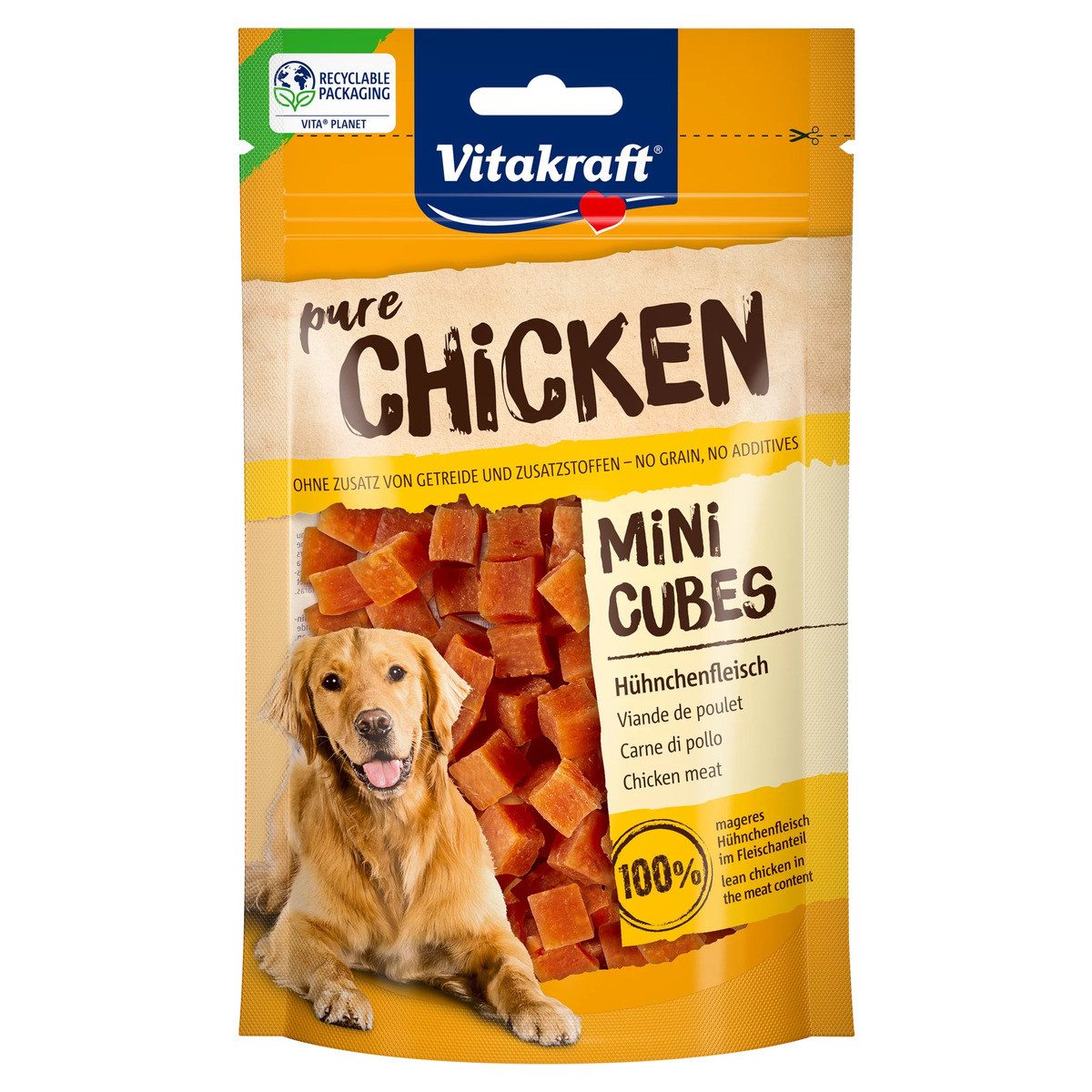 Vitakraft CHICKEN Mini Cubes 80 g, Snack für: Hund