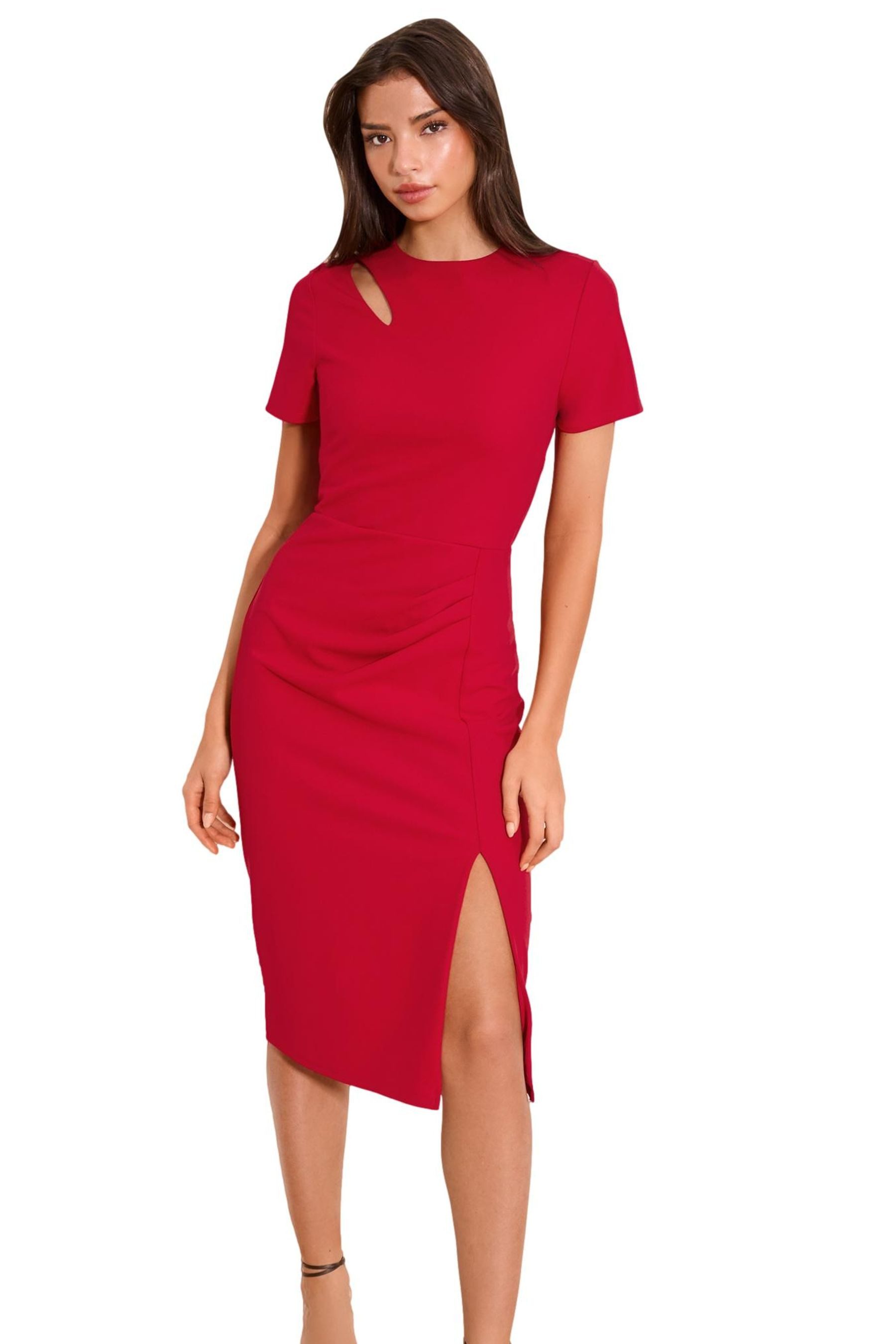 LIPSY Midikleid Lipsy Bodycon-Midikleid mit Schulterschlitz (1-tlg)