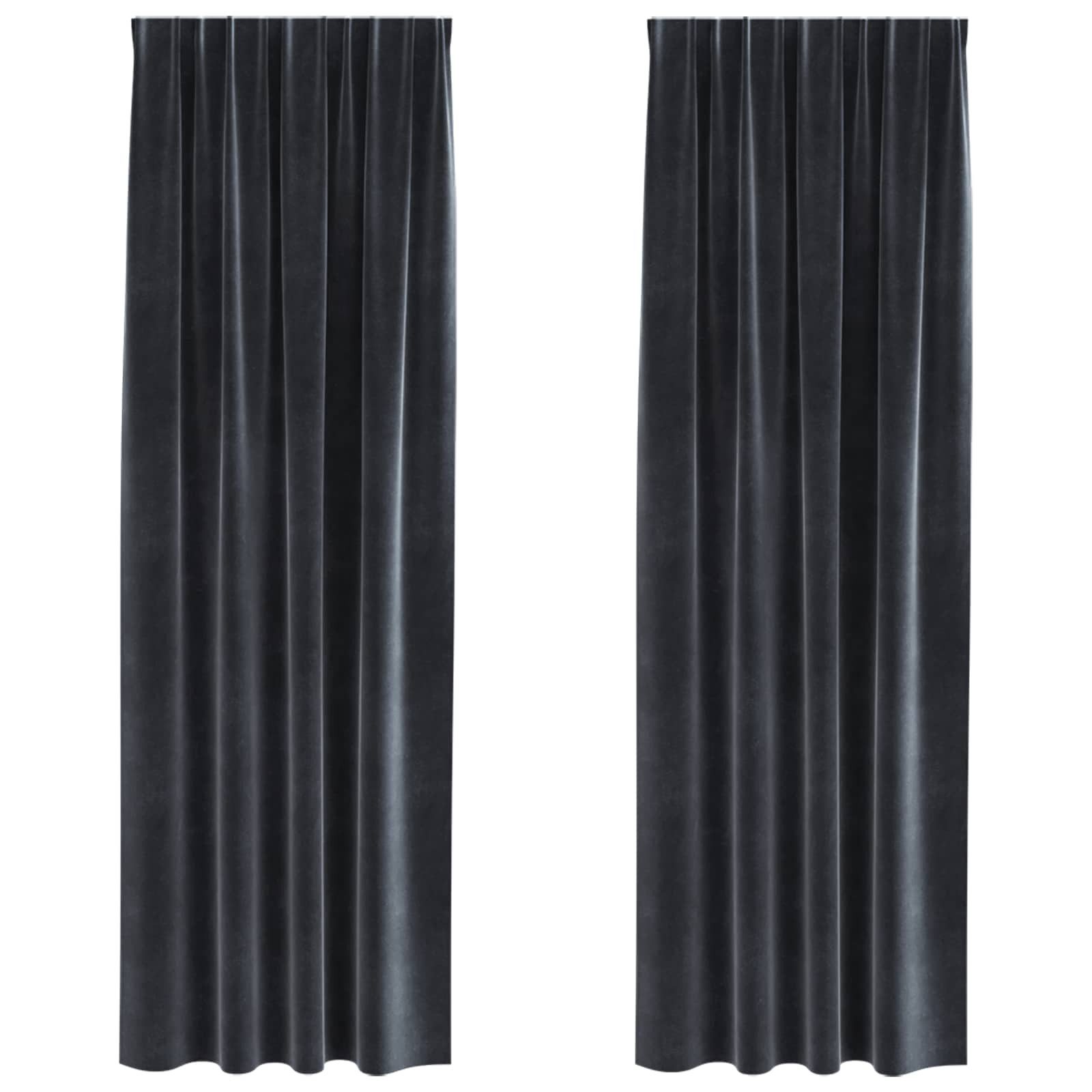 vidaXL Vorhang Vorhänge 2 stk. Dunkelgrau 140 x 260 cm Samt (2 St), Samt