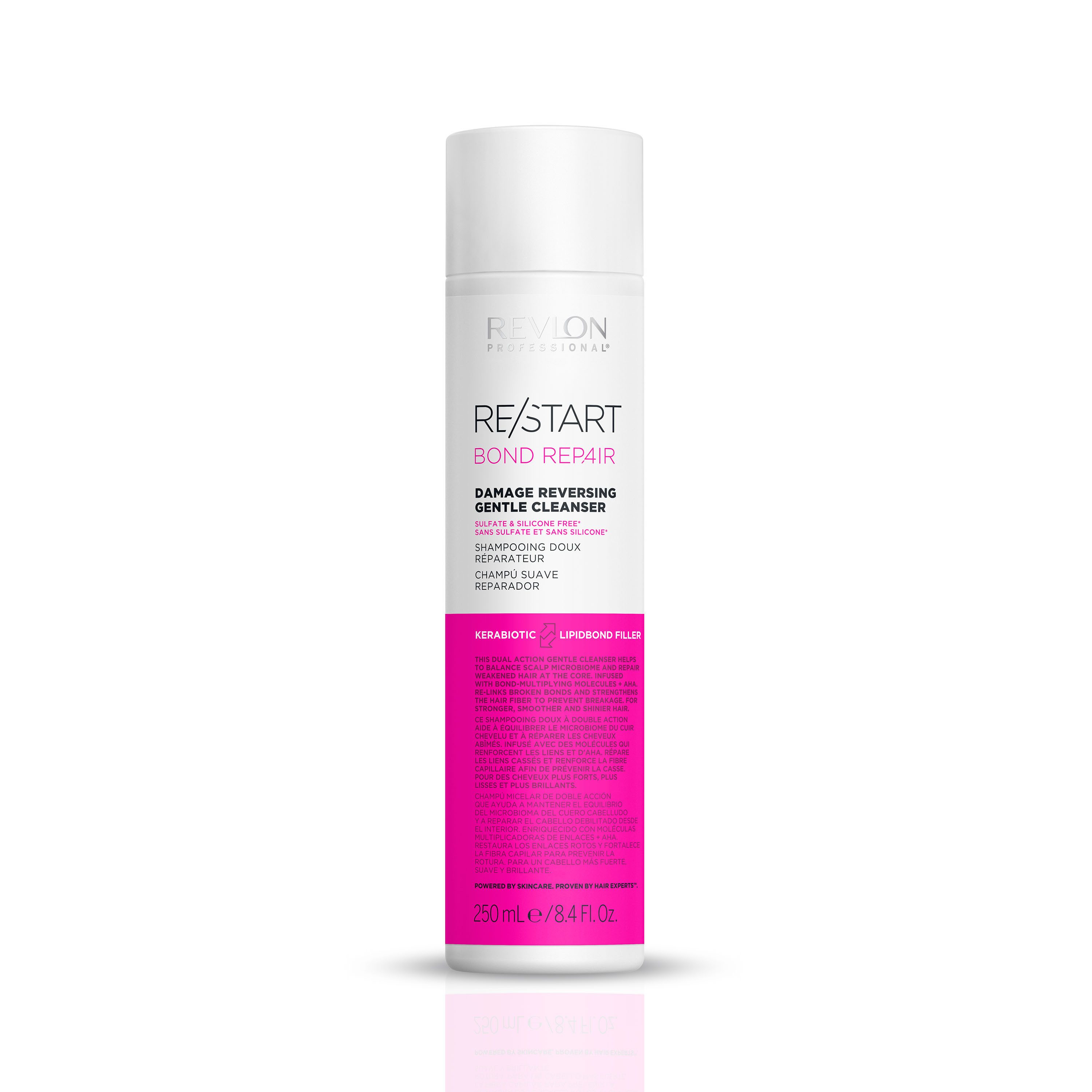 REVLON PROFESSIONAL Haarshampoo BOND REPAIR Damage Reversing Gentle Cleanser 250ml, 1-tlg., Vegan, 4-in-1-Technologie, Silikonfrei