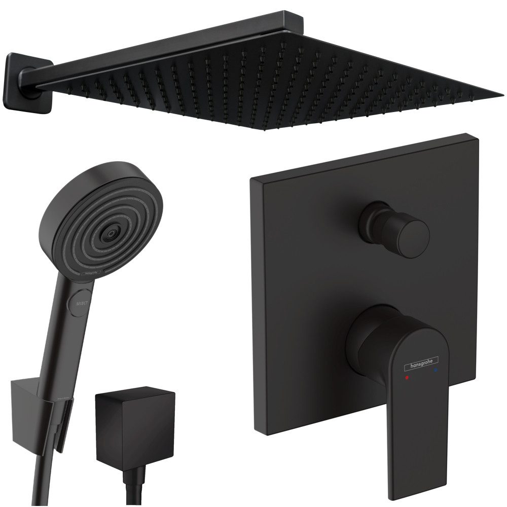 Hansgrohe und Jowi Duscharmatur Vernis Shape Unterputz Duscharmatur Schwarz günstig online kaufen