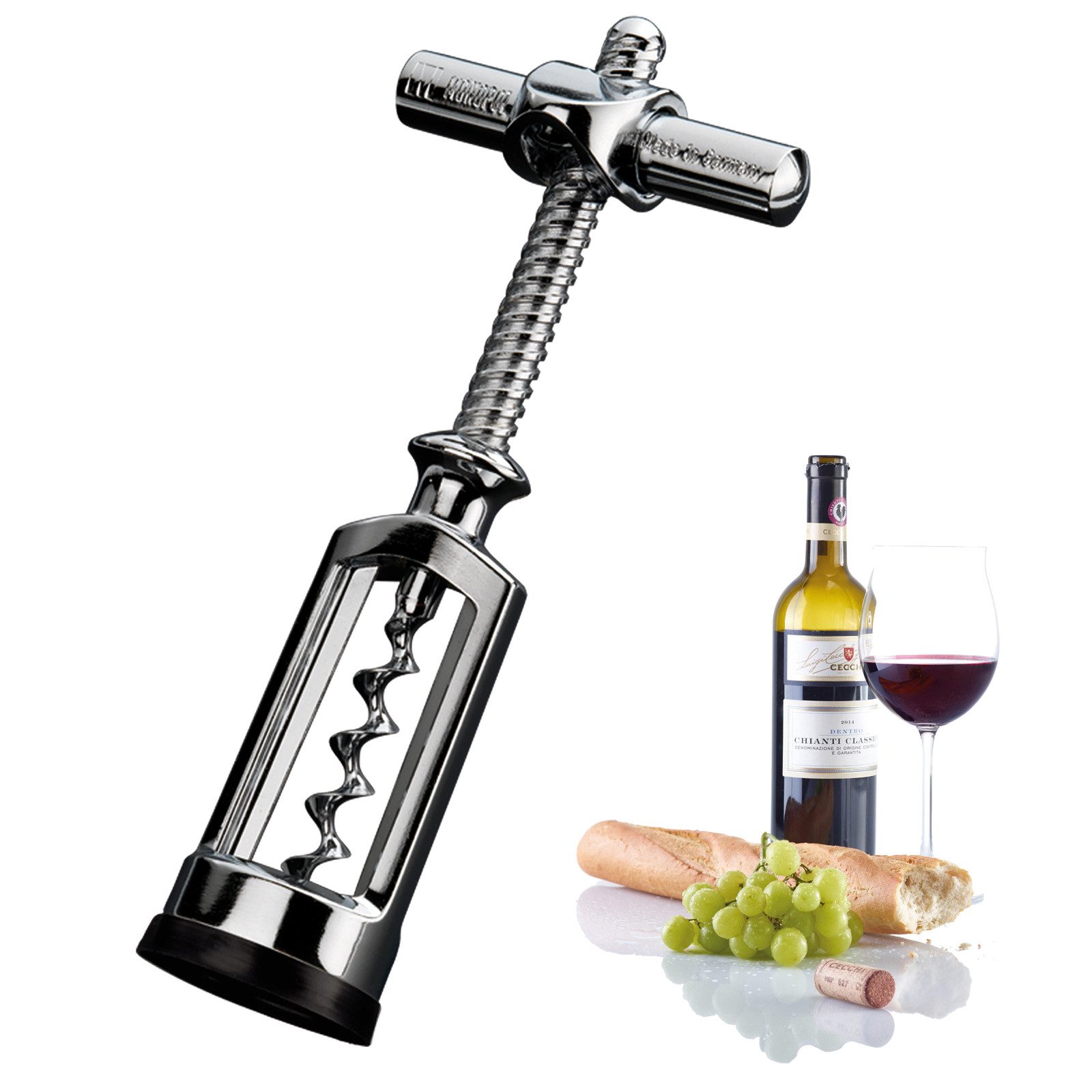 WESTMARK Korkenzieher Glockenkorkenzieher »CHIANTI« Monopol Edition, verchromt - #6255-336C, (Einzelprodukt, Einzelprodukt), Monopol Scharfgewinde, Made in Germany