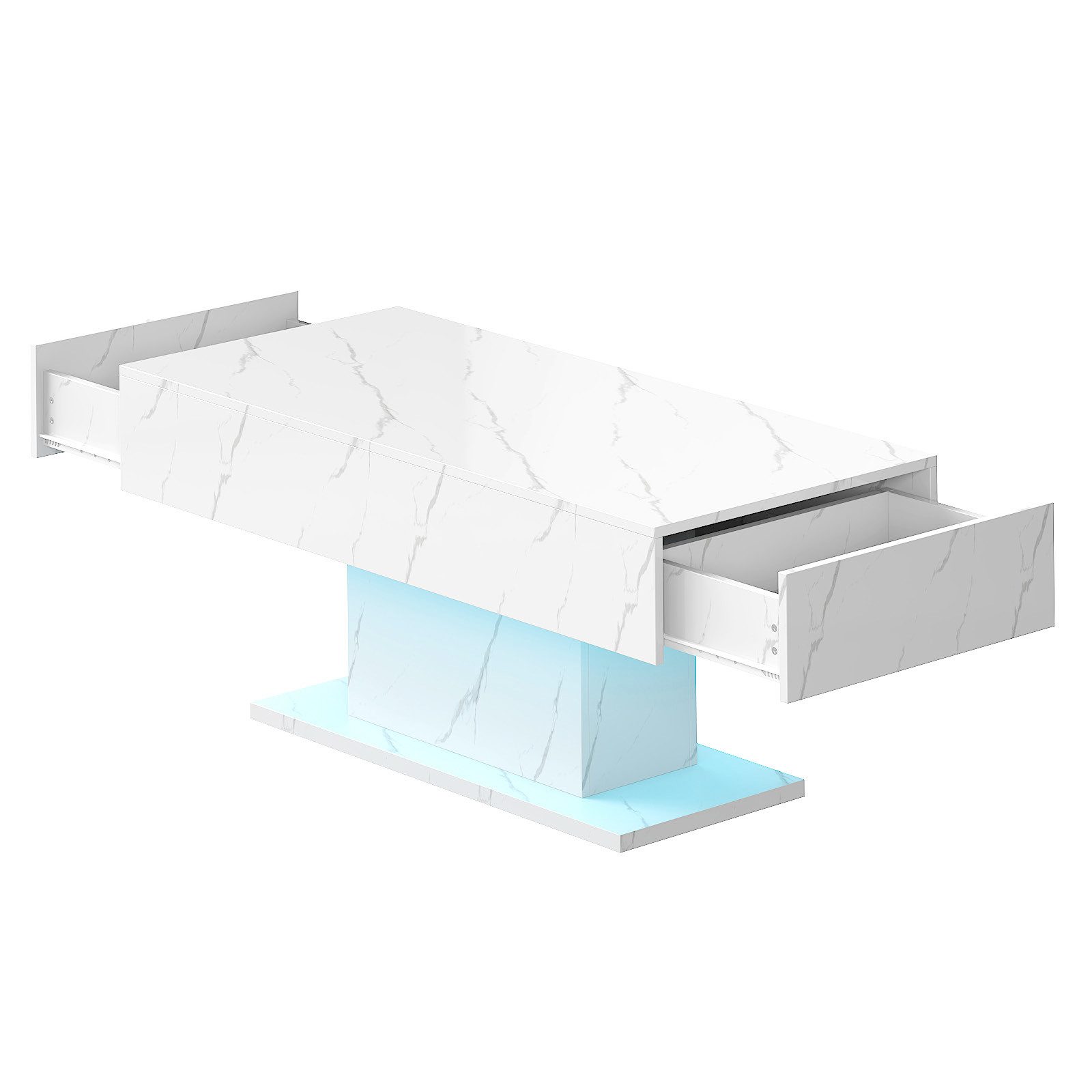 radelldar Couchtisch Wohnzimmertisch Hochglanz mit 2 Schubladen modern 110x günstig online kaufen