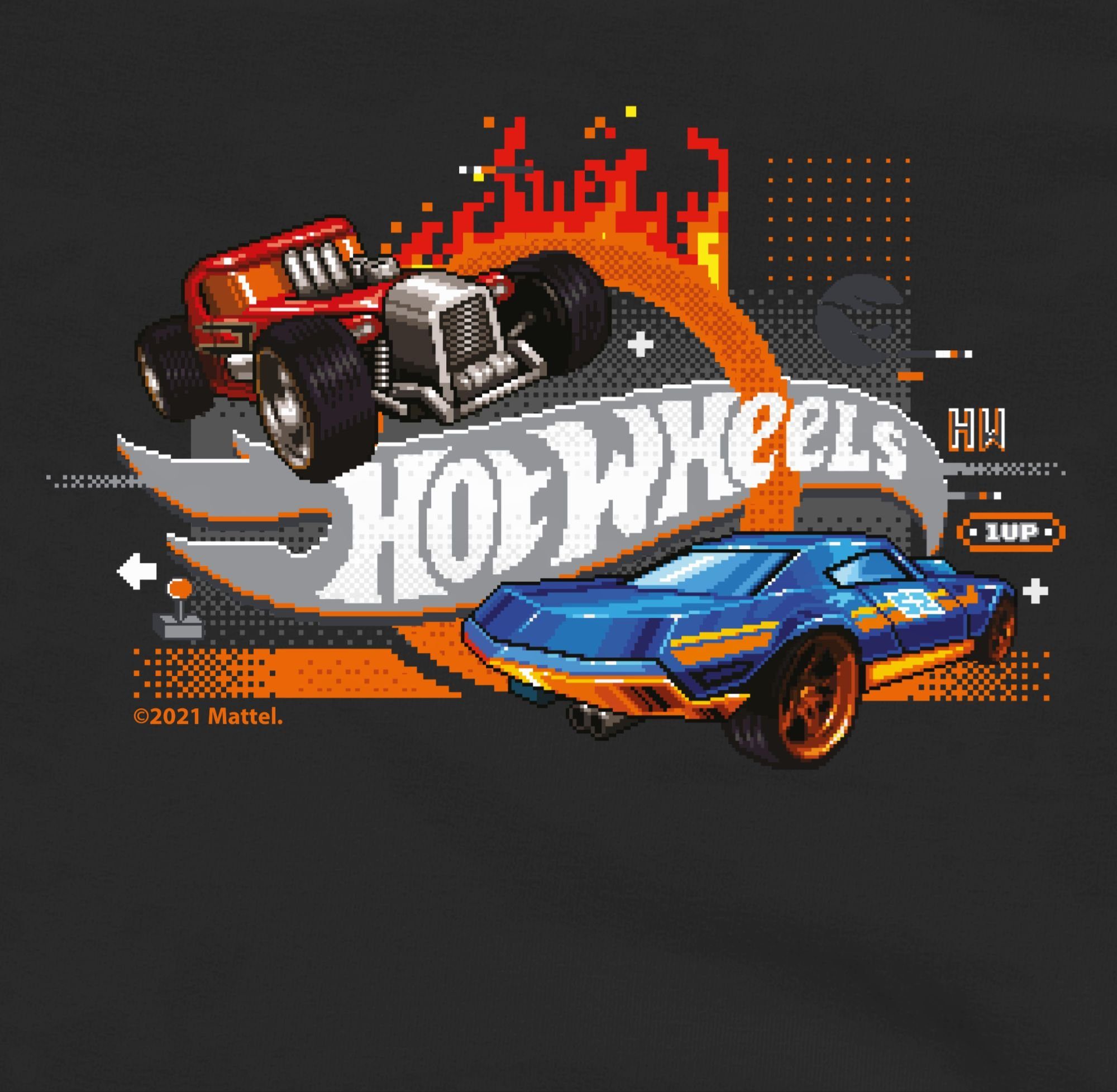 Shirtracer Logo Hoodie 2 Wheels meliert Hot Schwarz/Grau 8-Bit Mädchen