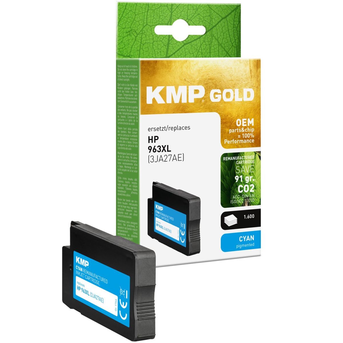 KMP Tintenpatrone kompatibel mit HP 3JA27AE 963 Tintenpatrone