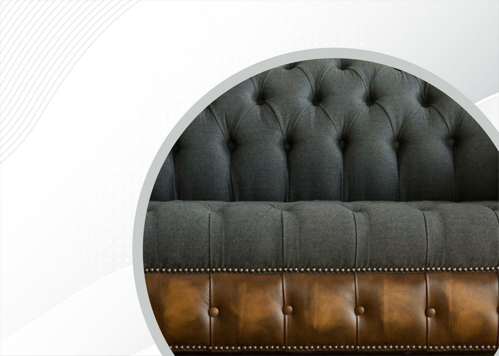 JVmoebel Chesterfield-Sofa, Dreisitzer Dunkelgrau Kreative Couchen Polster Chesterfield Neu Sofas Design
