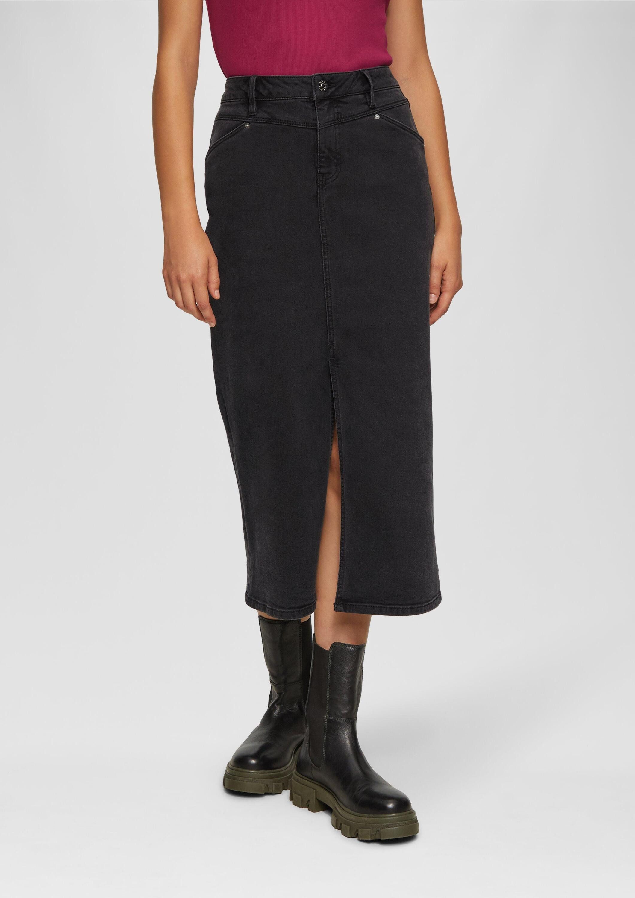 s.Oliver Maxirock Rock Jeansrock mit Sattelbund