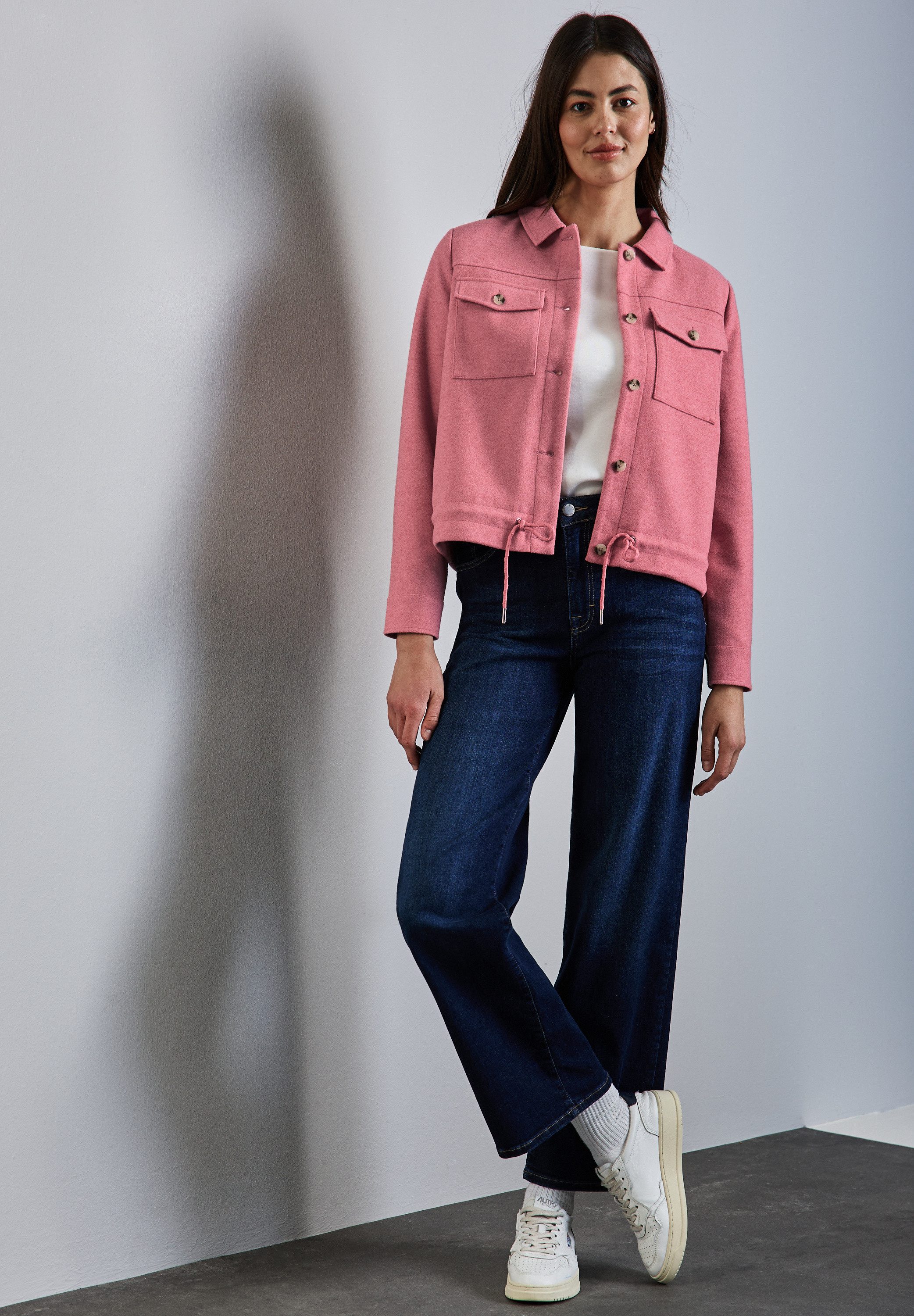 STREET ONE Hemdjacke in Wolloptik