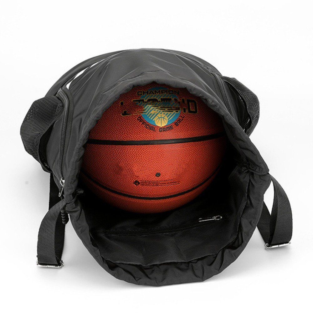 feinlux Balltasche Basketballtasche wasserdichte Sportrucksack (Packung, Mesh Basketballtasche), Wasserdicht, großes Fassungsvermögen, mehrere Fächer