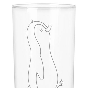 Mr. & Mrs. Panda Glas 400 ml Pinguin marschieren - Transparent - Geschenk, Glas, Wasserglas, Premium Glas, Inspirierende Gravur