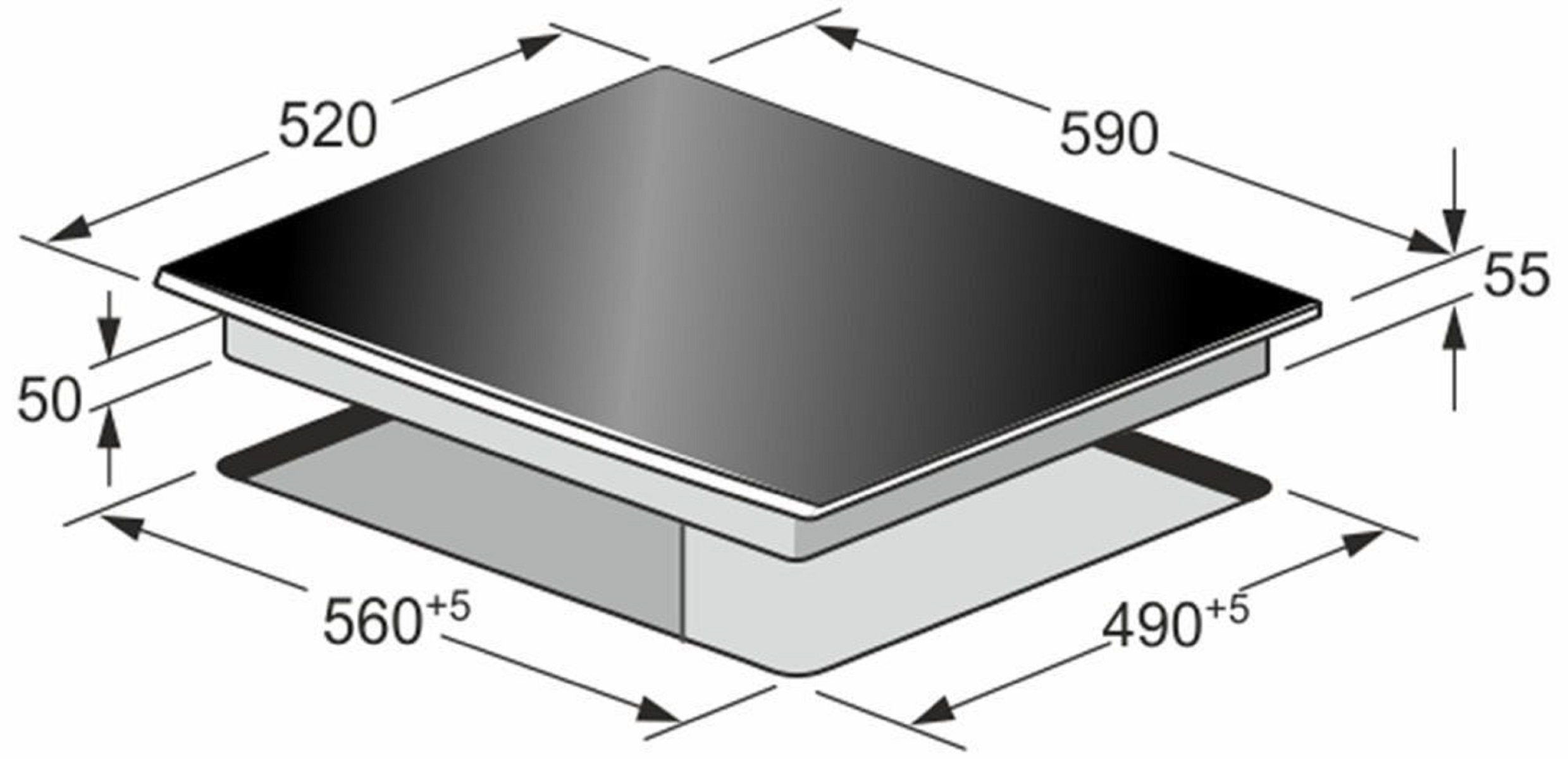 Kaiser Küchengeräte Induktions Herd-Set + 15 +Induktionskochfeld Jahre R 6306 Garantie, 60 EH Fkt. FIG+5 6730 cm KCT Einbaubackofen,Edelstahl,79L