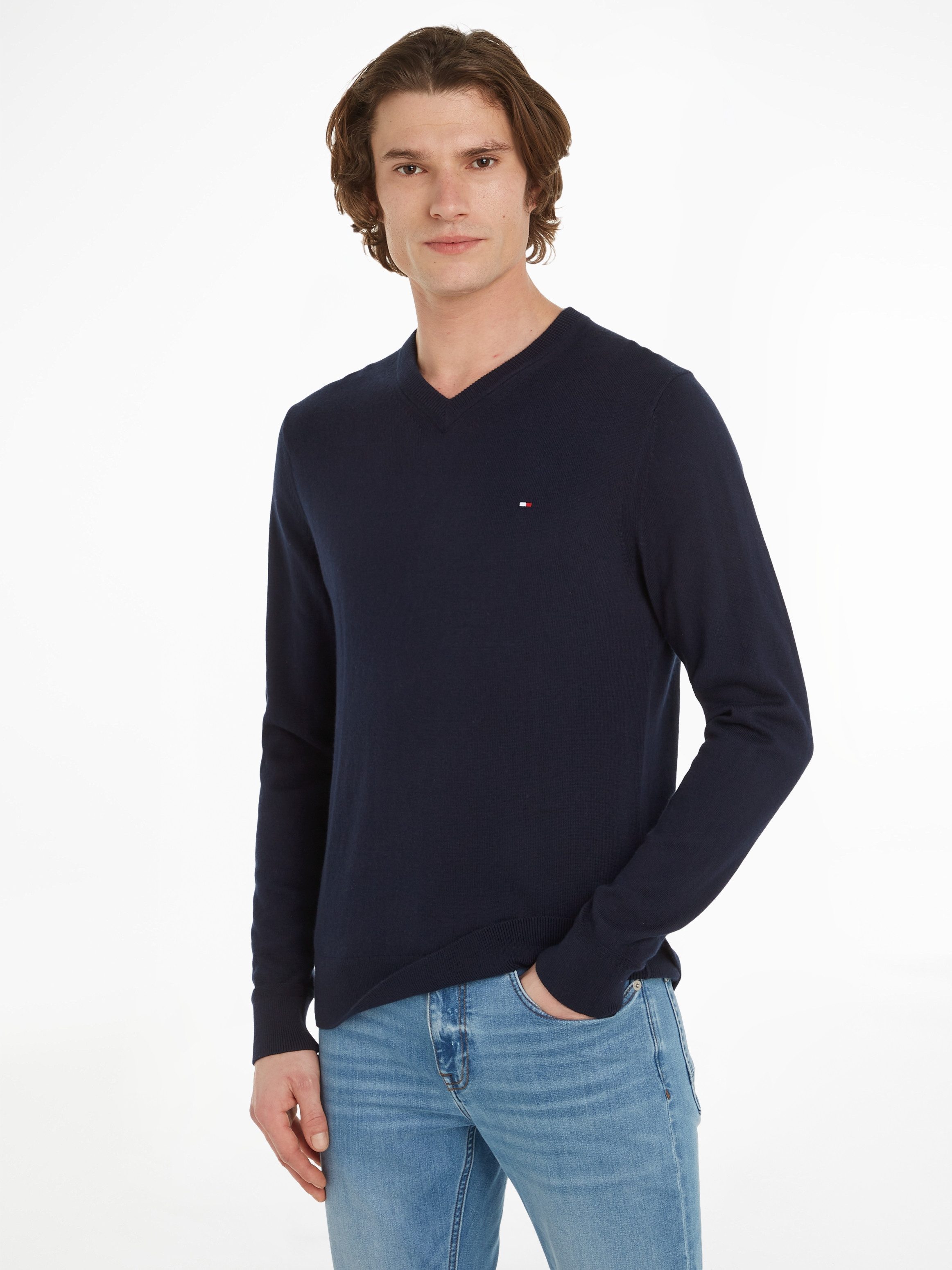 Tommy Hilfiger V-Ausschnitt-Pullover PIMA ORG CTN günstig online kaufen