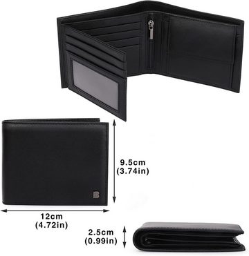 REDOM Geldbörse Herren Geldbeutel Wallet Portemonnaie Portmonee Echtleder Hochformat (Männer Ledergeldbörse Brieftasche mit 15 Kartenfächer, Slim Wallet, Kreditkartenetui, Kartenetui, Kartenhalter, Echtes Leder), Weich Echtleder NFC RFID-Schutz mit Münzfach Groß 12 x 9,5 x 2,5 cm