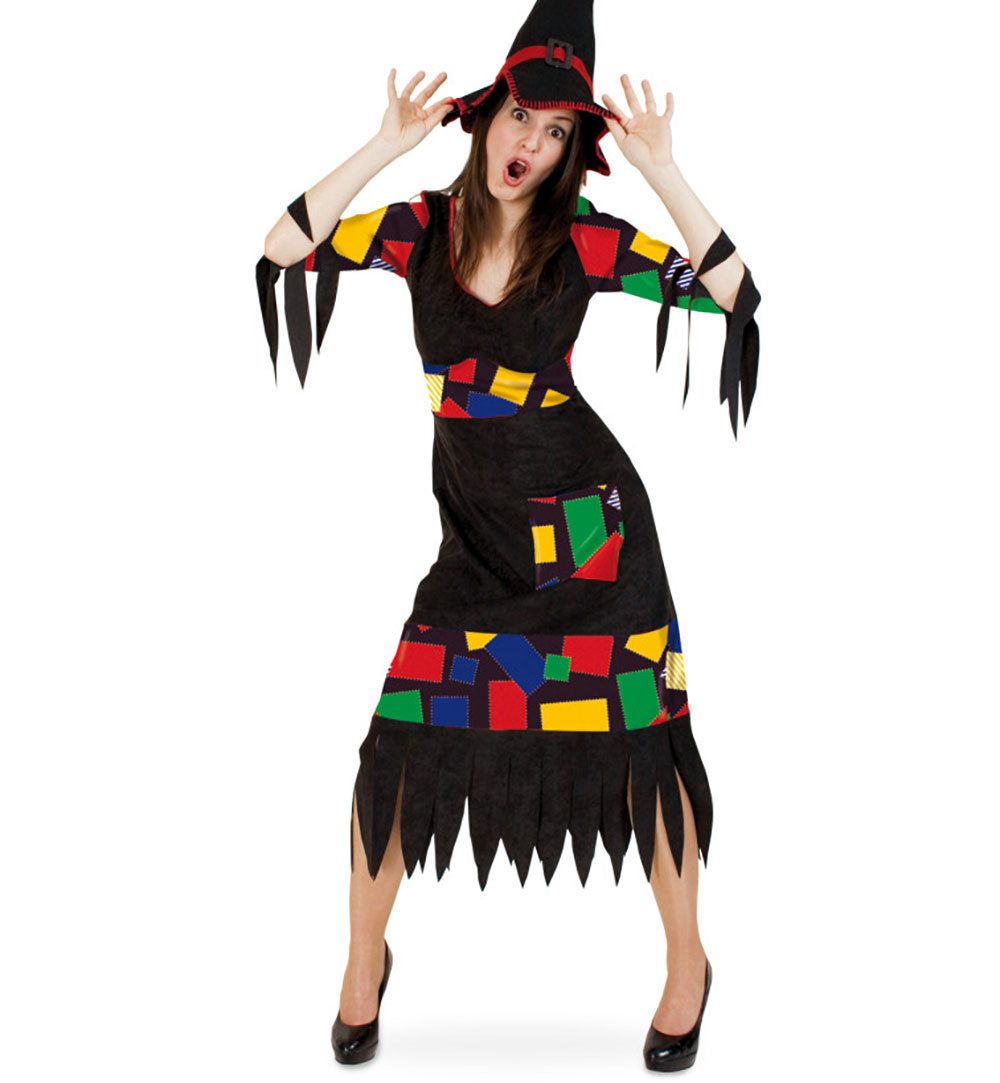 Fries Hexen-Kostüm Flickenhexe Hexen Kleid Kostüm Halloween Karneval Faschi günstig online kaufen