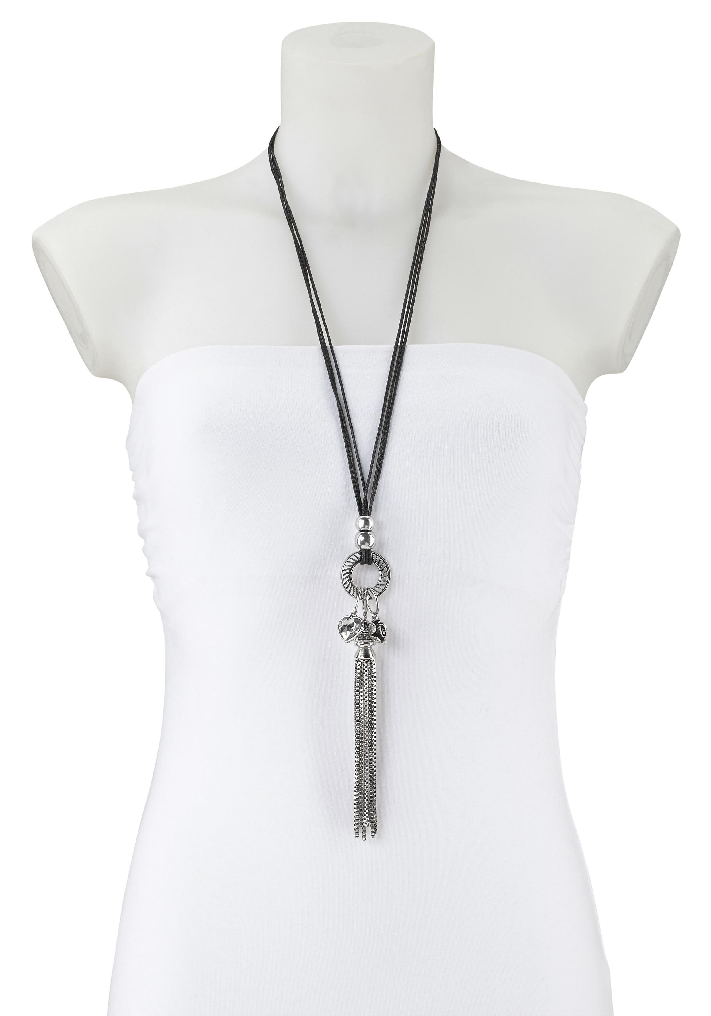 Firetti Kette mit Anhänger mit kleiner Rose und Herz (1-tlg), mit Glasstein günstig online kaufen