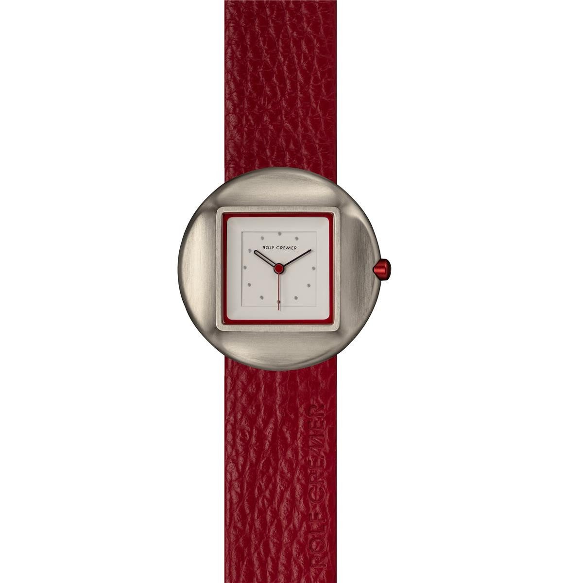 Rolf Cremer Quarzuhr Rolf Cremer Morph Unisexuhr 509002 Rot, Silber Leder, (1-tlg)
