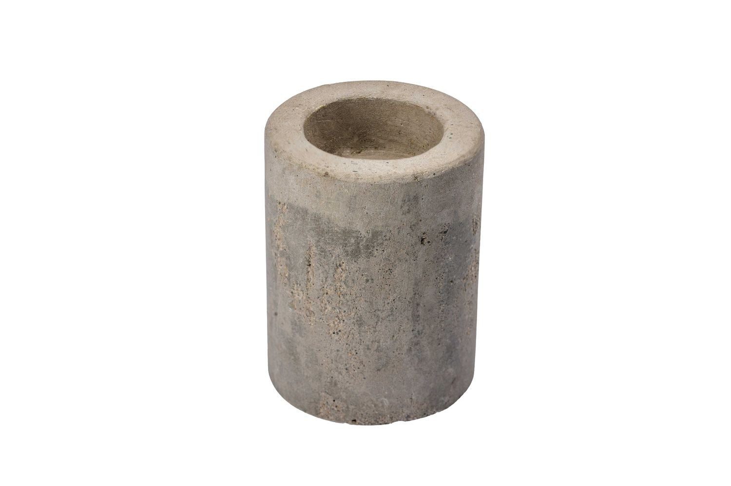 INNA-Glas Kerzenhalter Teelichthalter JUANJO in Betonoptik, betongrau, 8cm, Ø6cm