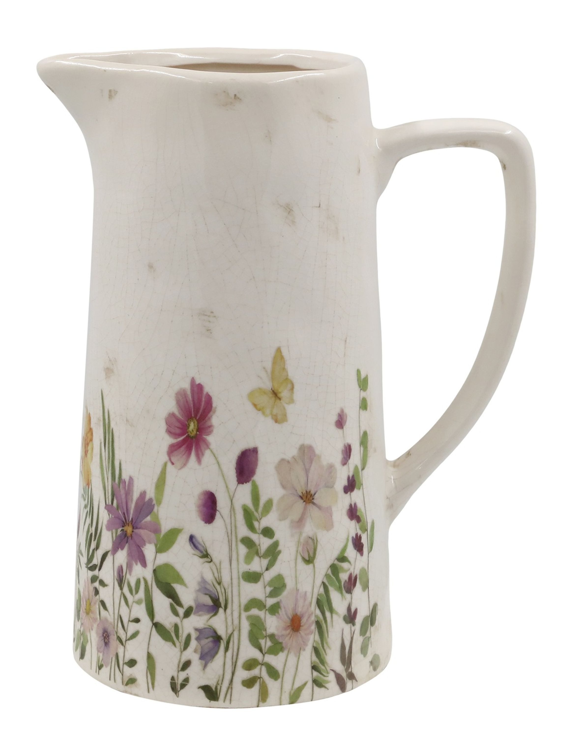 Dekovase Chic Antique - Vase Blumenvase Kanne Krug für Blumen mit Blumenmuster