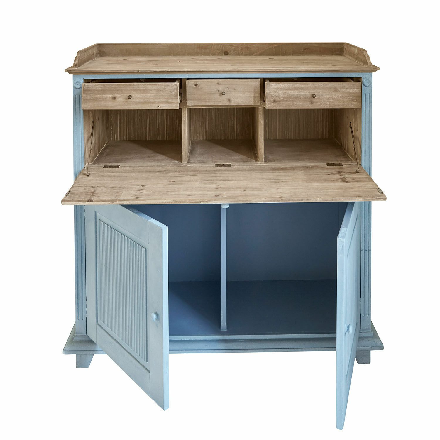 Mirabeau Schreibtisch Sekretär Marignelle antikblau/braun