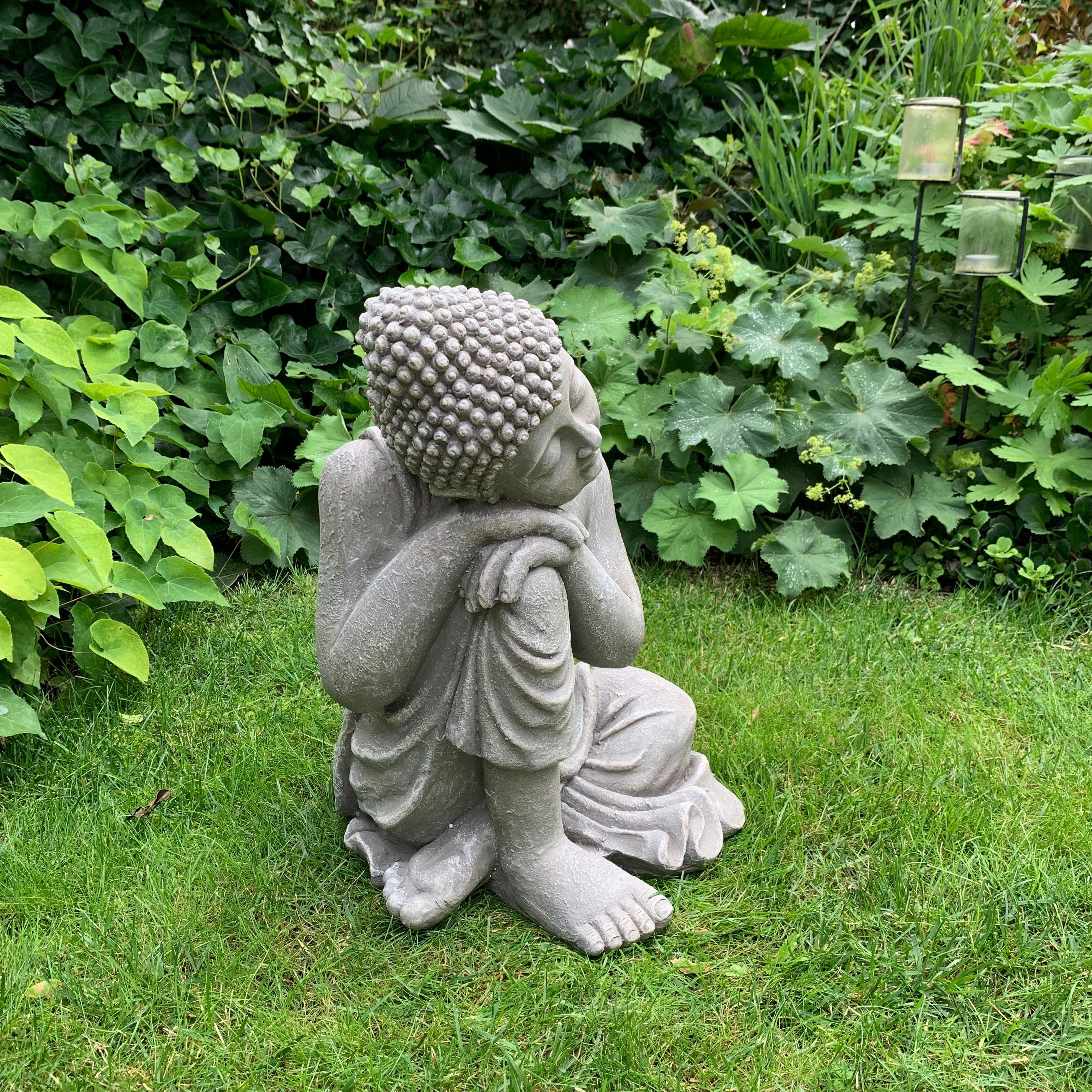 K&L Wall Art Buddhafigur Buddha Statue Feng Shui Fensterbank Deko Zen Figur, Meditationsstatue aus Kunststein