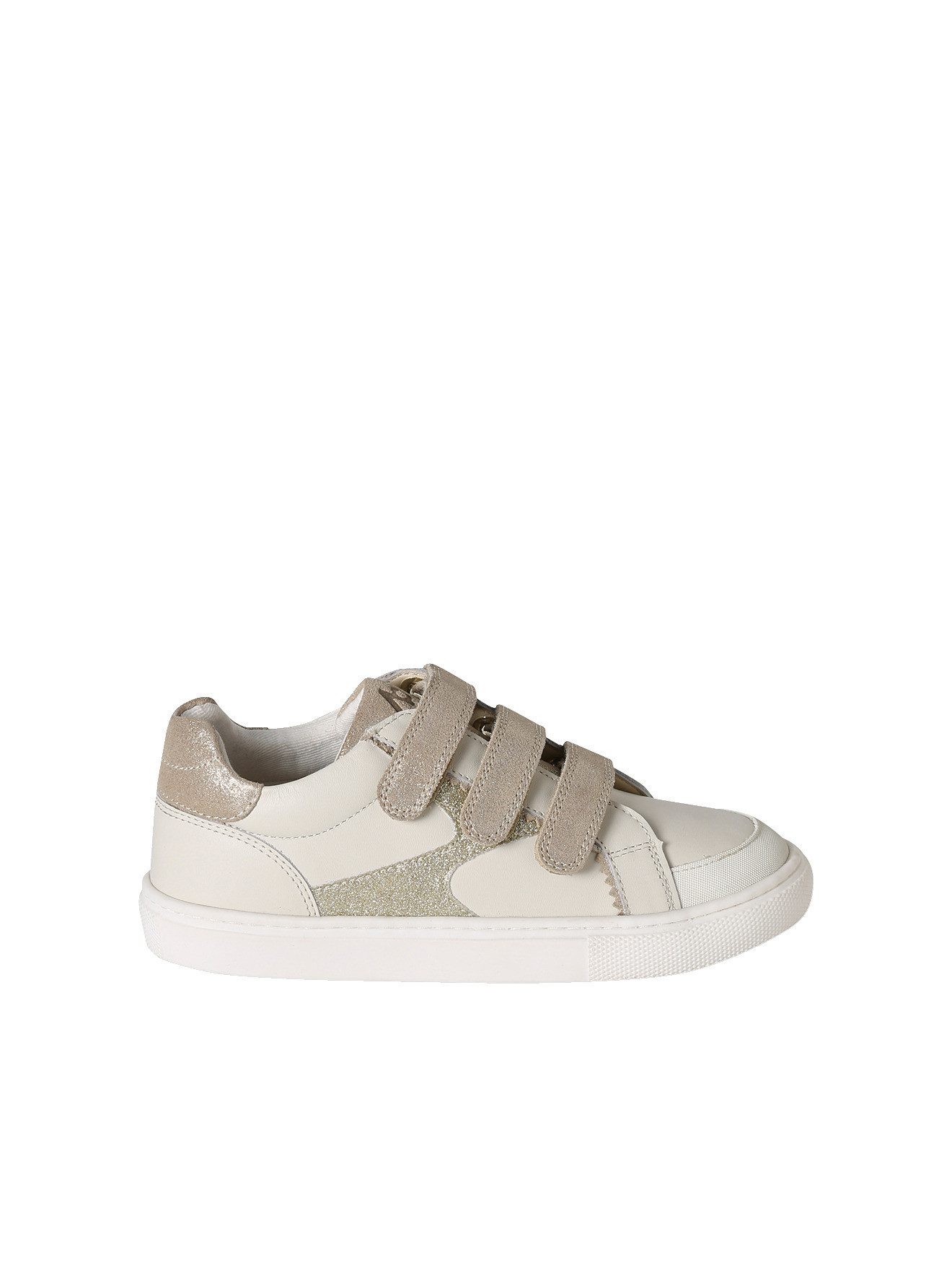 vertbaudet Kinder Leder-Sneakers mit Klett, zweifarbig Sneaker