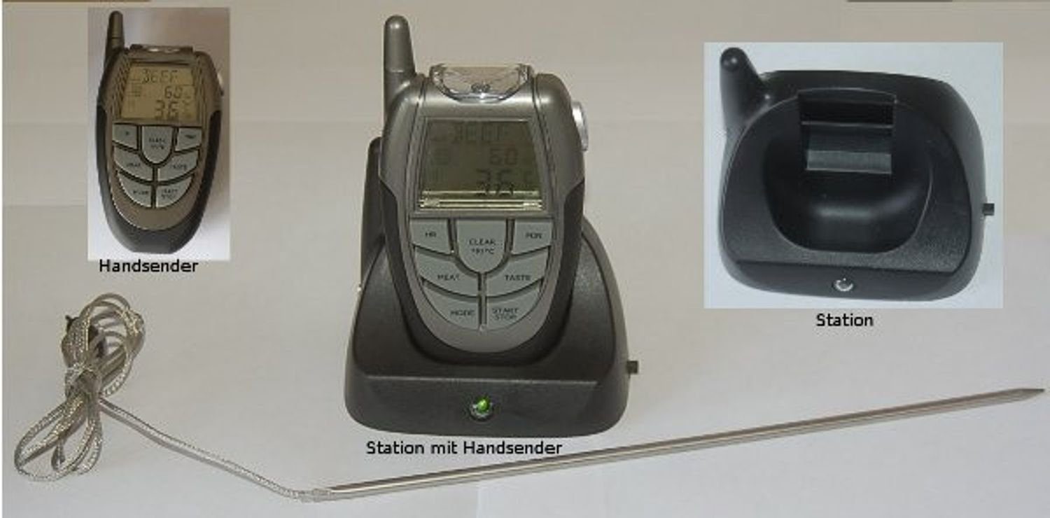 BBQ Funk Grillthermometer BURI Grillthermometer RGB-510