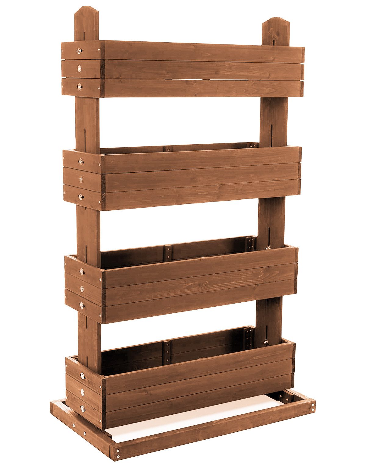 matrasa Hochbeet CUBE 4 - Vertikales Beet für Terrasse Balkon & Garten Braun, mit 4 Etagen und beweglichen Kästen – Bild 5 von 5