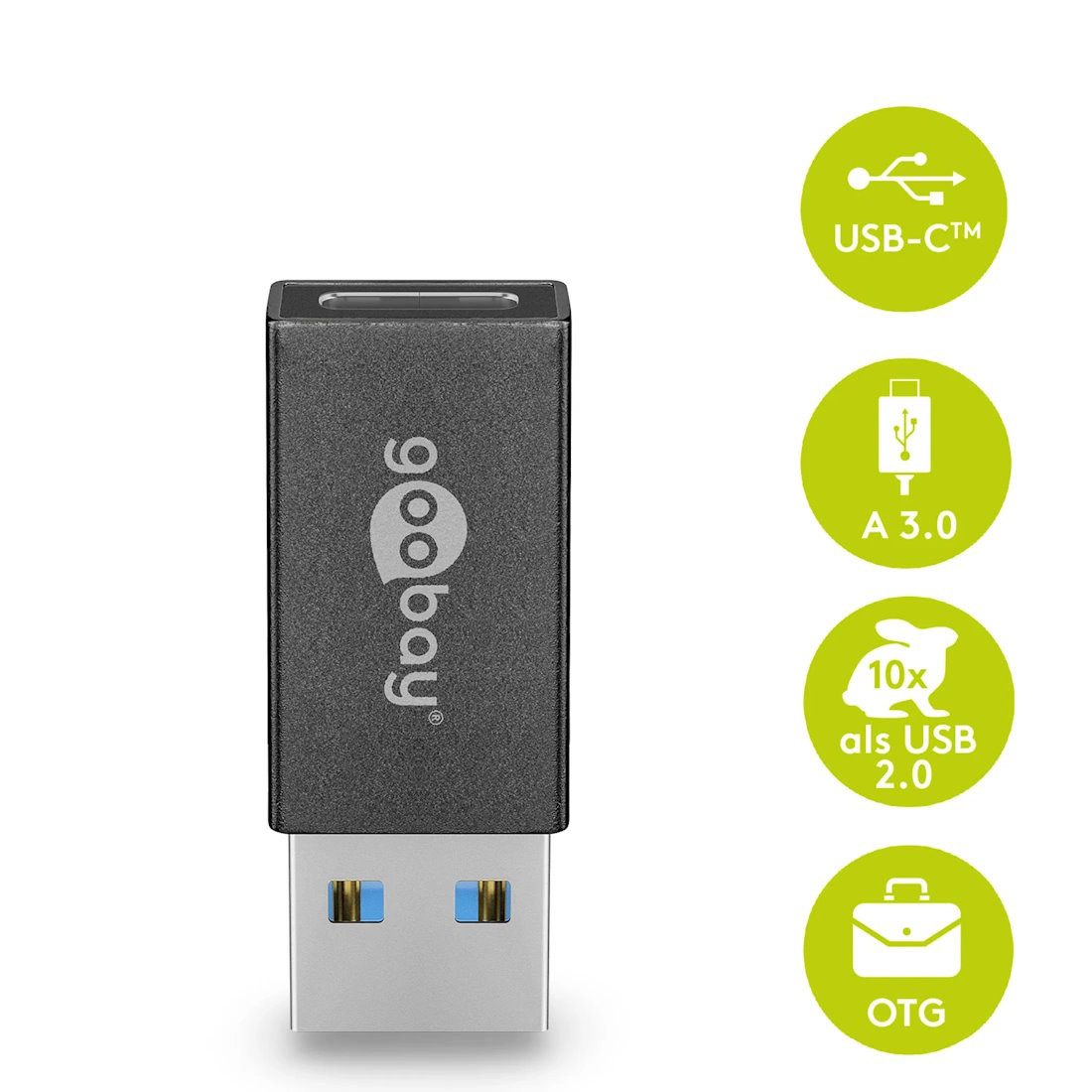 45400 - USB 3.0 (Typ A) Superspeed Adapter auf USB-C - Plug and Play USB-Adapter