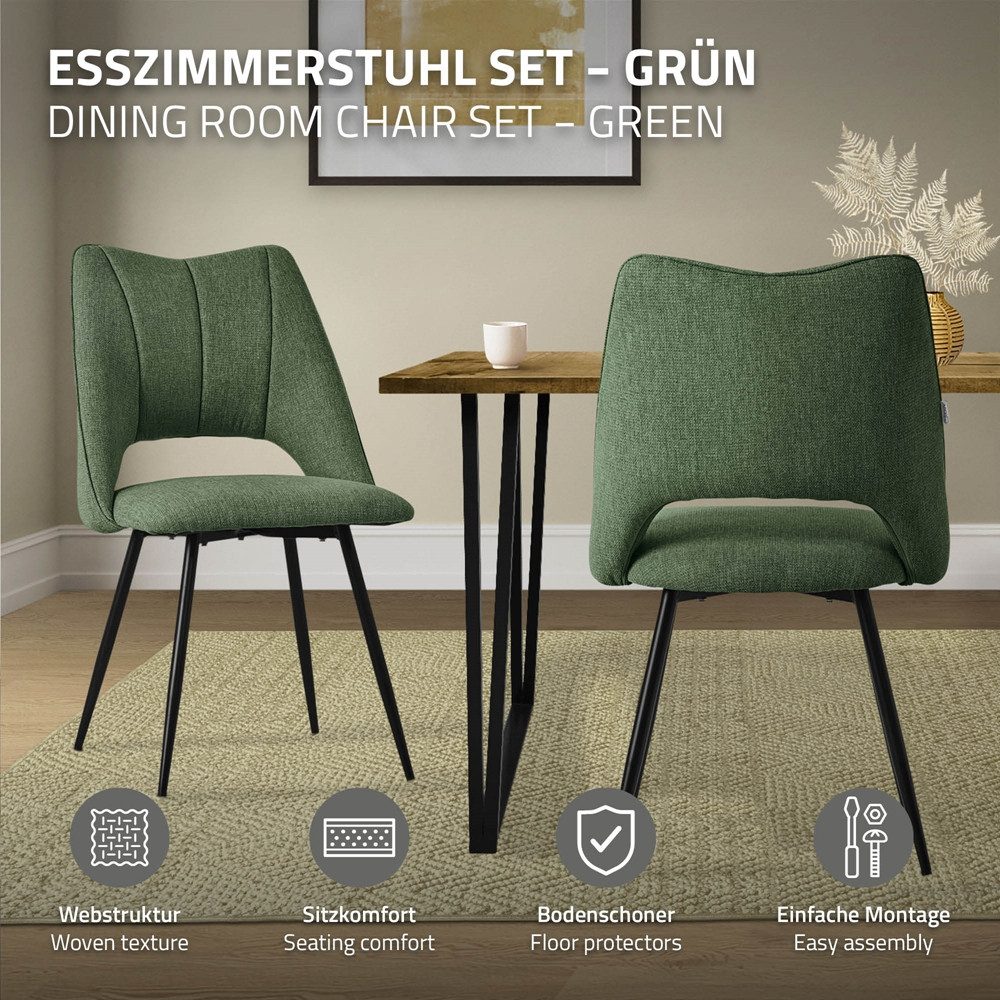 ML-DESIGN Stuhl Esszimmerstühle mit Rückenlehne moderne Design Lounge Küchenstühle (2 St), Polsterstuhl Esstischstühle 2er Set Clubsessel Polyester bis 120kg