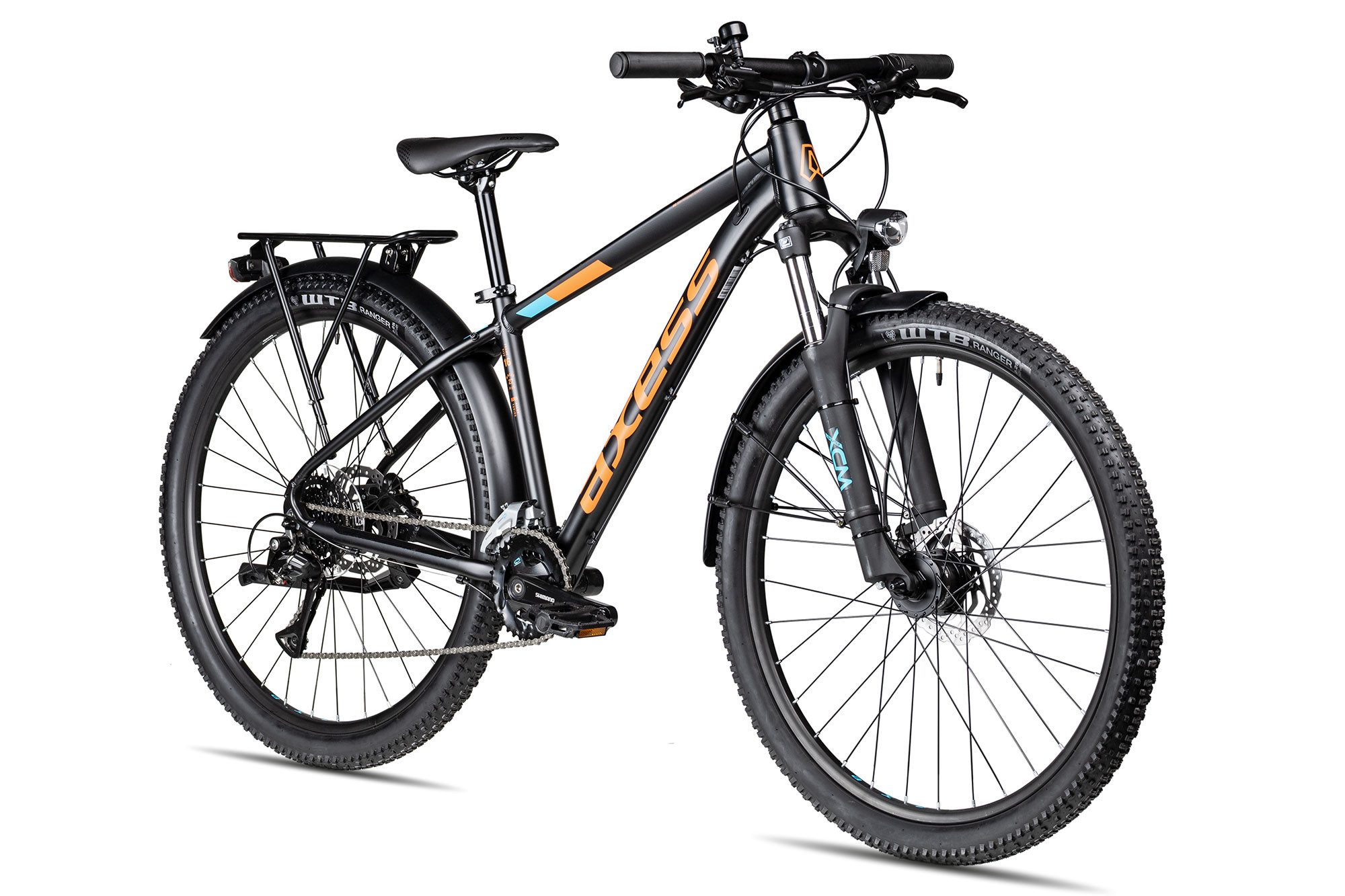 Axess Mountainbike SANDEE DX ATB, 16 Gang Shimano Acera RD-M3020-8 Schaltwerk, Kettenschaltung, hydraulische Scheibenbremse schwarz/grau