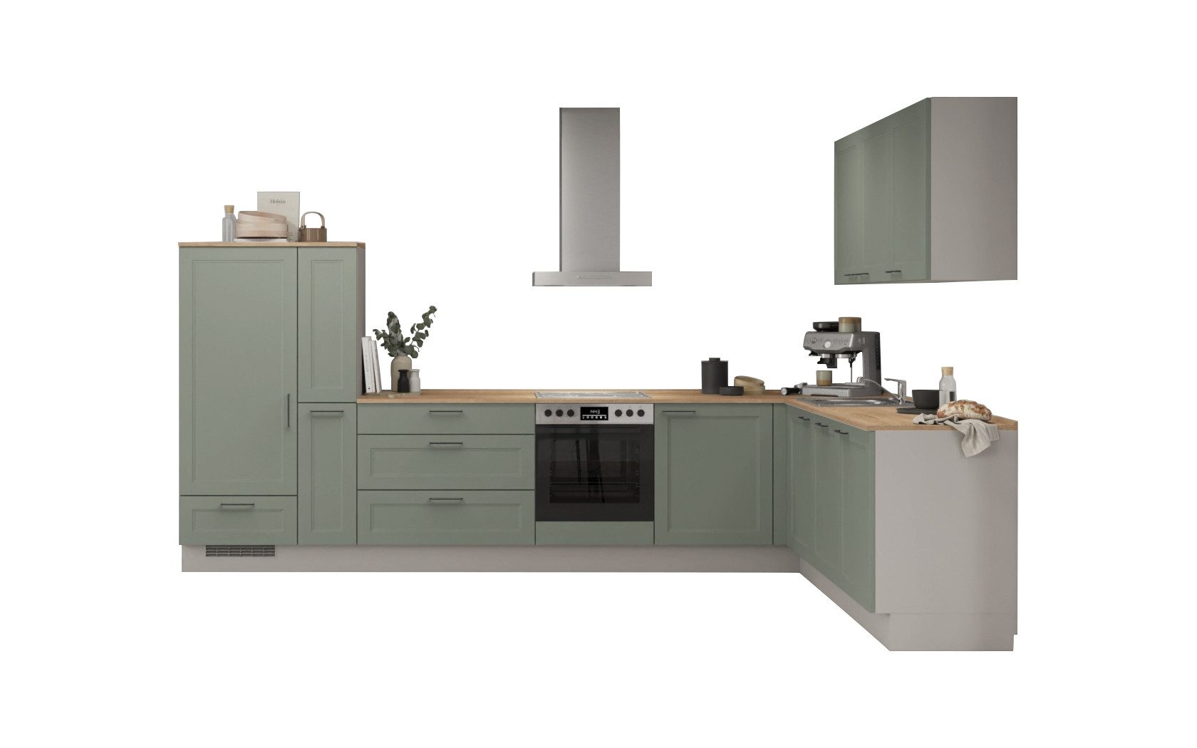 nobilia® Winkelküche Ylva, individuell anpassbar, gratis Küchenplanung mit Profis, (Breite 613.2 cm), vormontiert, wahlw. mit E-Geräten, inkl. Lieferung