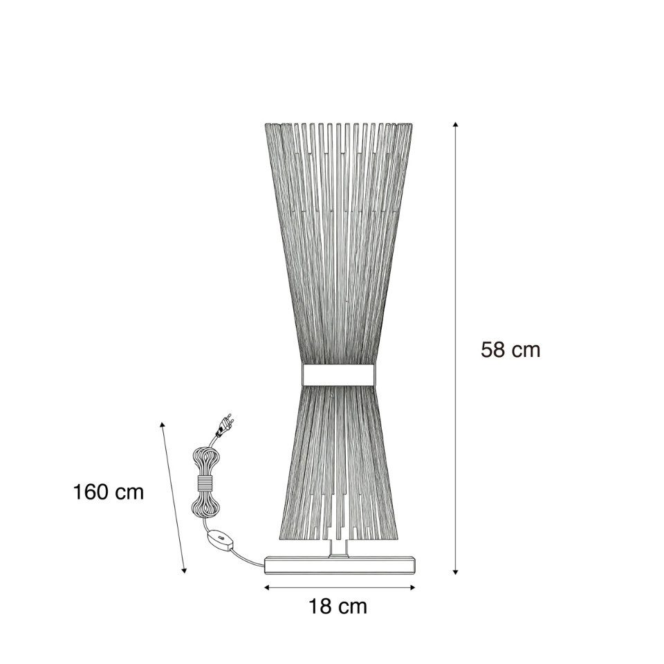 Qazqa Tischleuchte Broom, ohne Leuchtmittel, E27, Gold/Messing, Landhaus, Stahl, 1-flammig