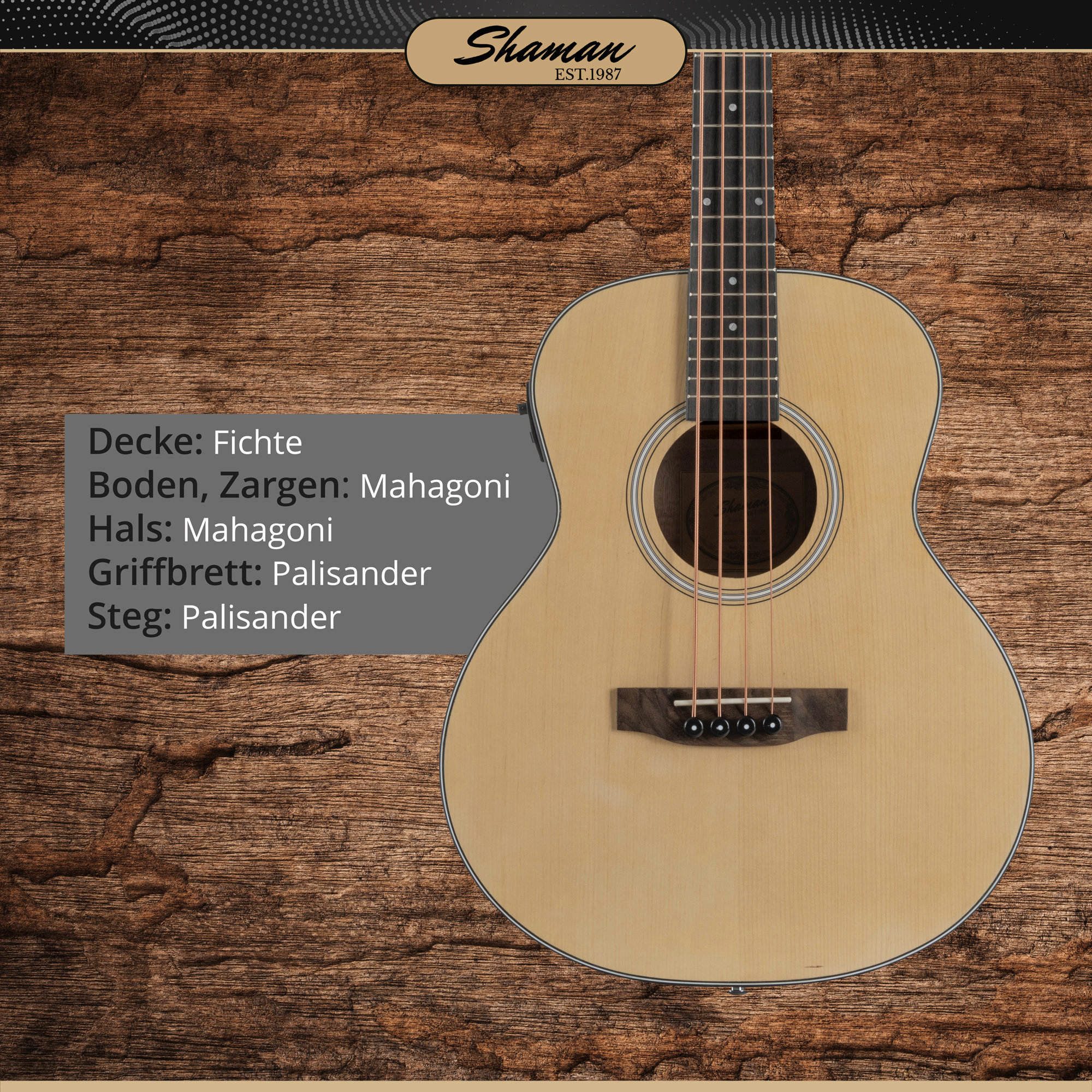 Shaman Akustik-Bass Shaman ABM4-50E-NT Akustik Bass Natur