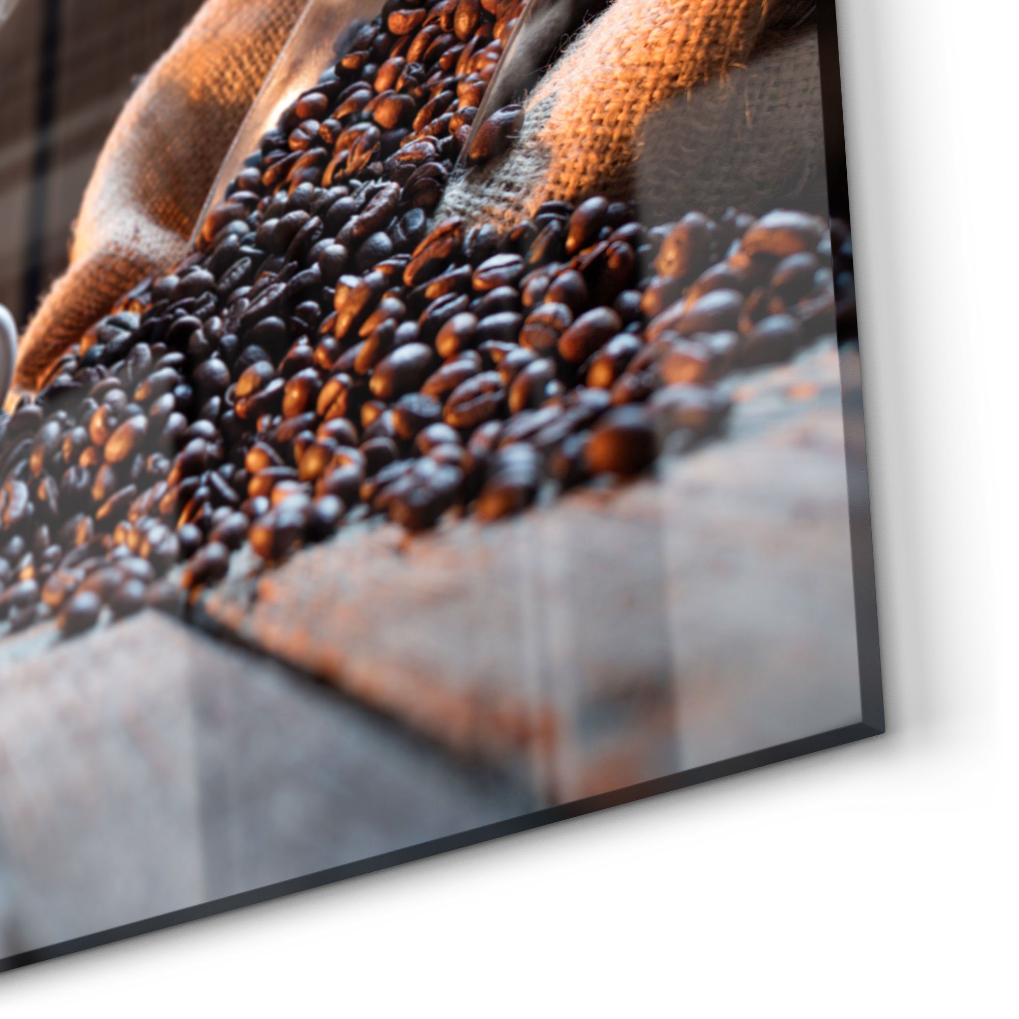 Badrückwand Herdblende Küchenrückwand Spritzschutz Kaffeeliebe', 'Rustikale DEQORI Glas