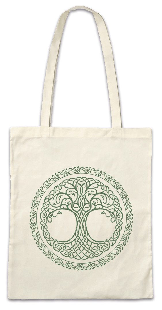Beuteltasche Yggdrasil Circle Stofftasche Tree Of Life Baum Des Lebens Weltenbaum
