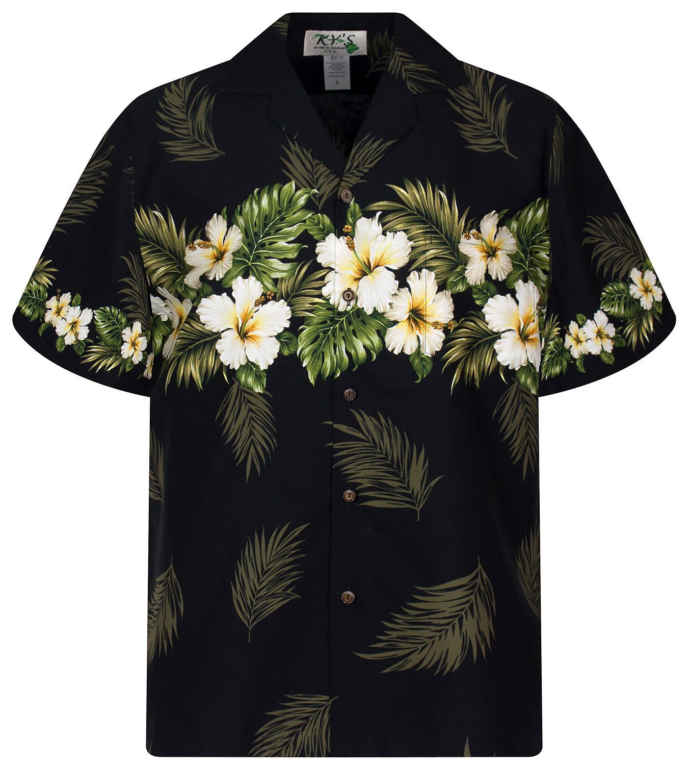 KY's Hawaiihemd Hibiscus Brustdruck Original Hawaiihemd günstig online kaufen