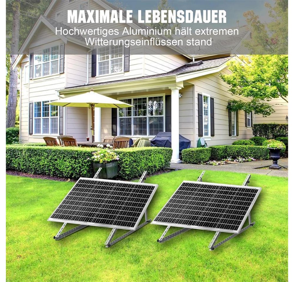 Thumbnail - Rhein Beleuchtung Balkonkraftwerk Solarpanel-Halterung für Balkonkraftwerke, Flachdachmontage möglich, (4-St., Wahlweise...