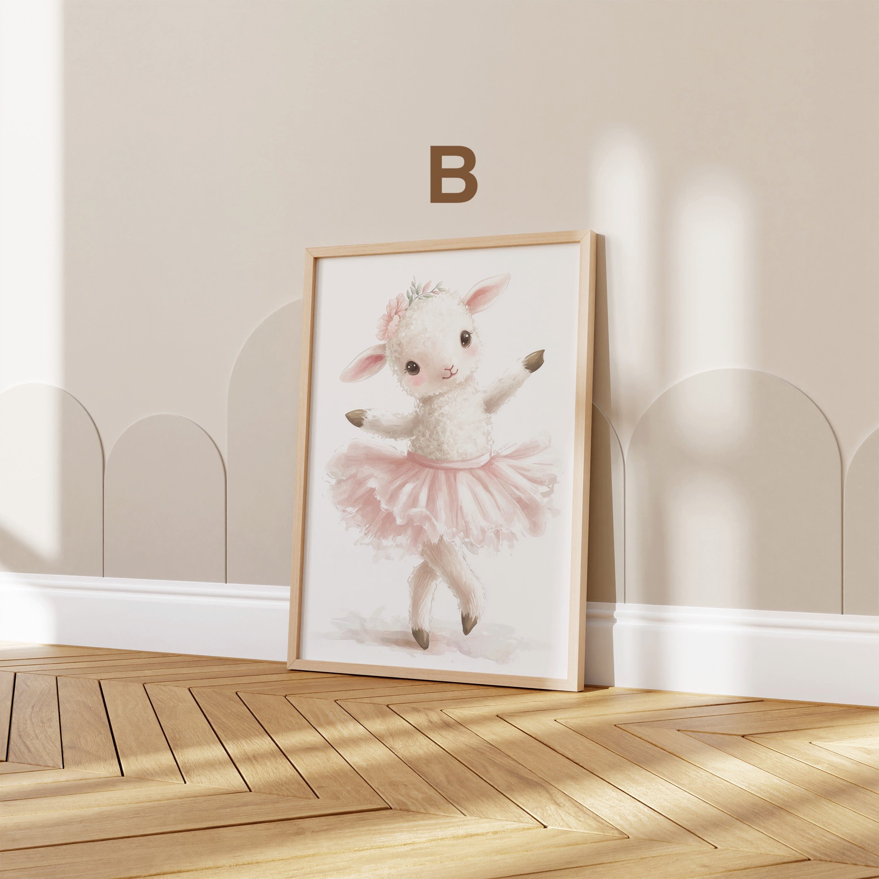 JUSTGOODMOOD Poster Tiere Kinderzimmer Süß Aquarell Hase Schaf Schildkröte Eichhörnchen Ki, C (1 St)