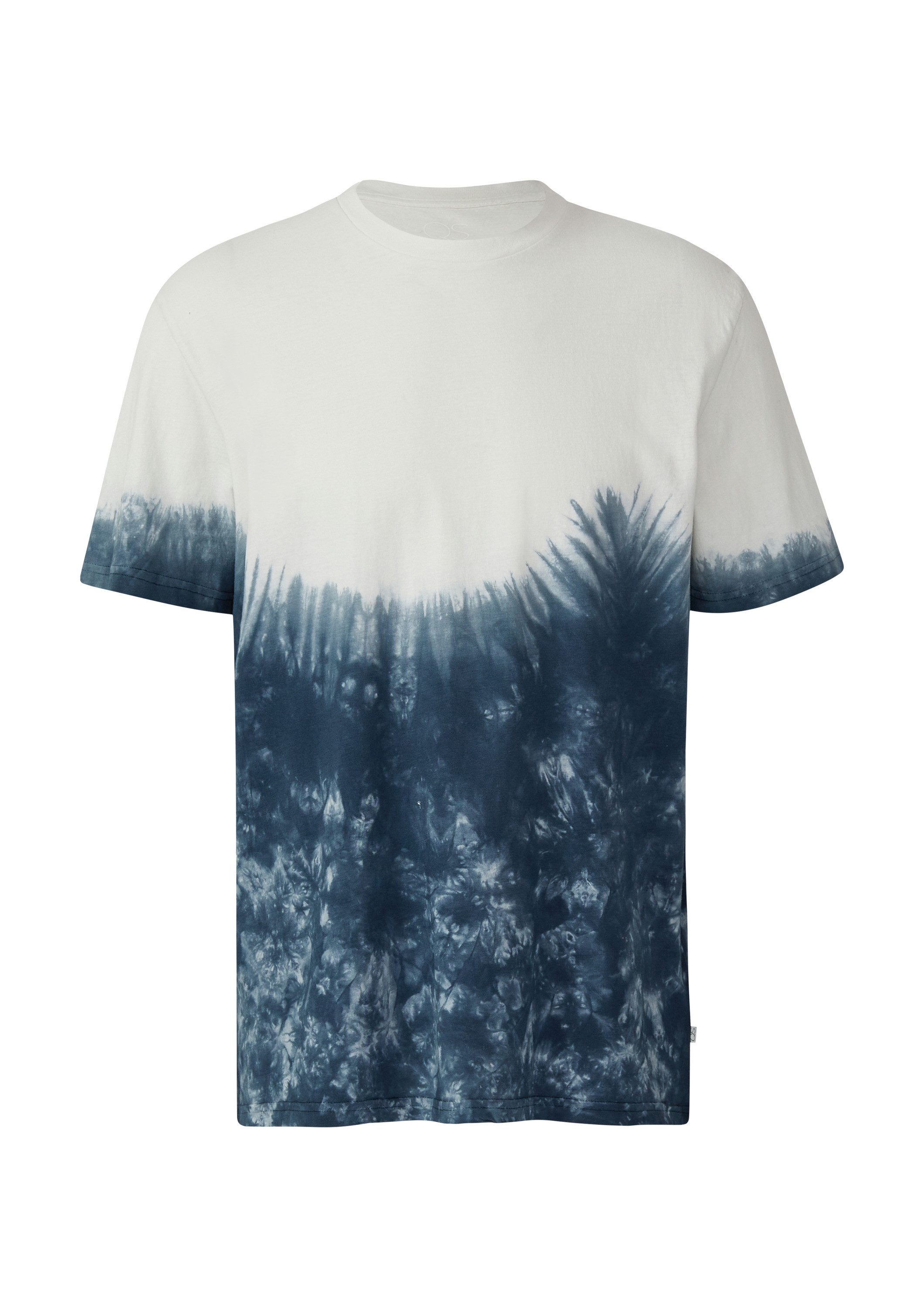 QS Kurzarmshirt T-Shirt T-Shirt mit Rundhalsausschnitt und Batikeffekt günstig online kaufen