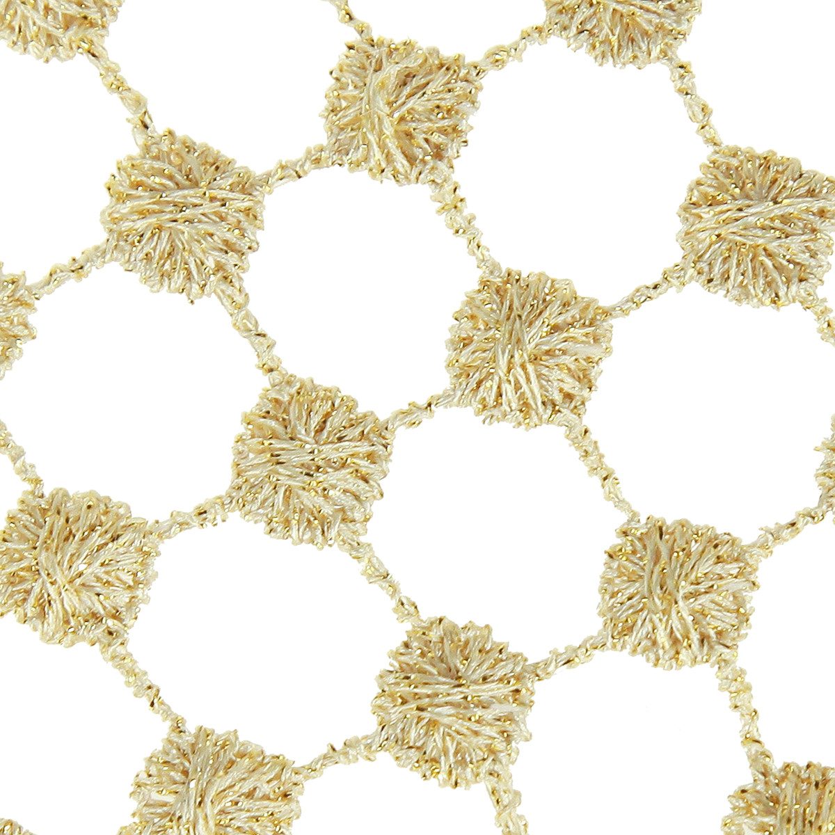 Vivant Decorations B.V. Tischläufer Tischband Gitter Gold Creme Glitter 19cm x 1,5m Dekoband