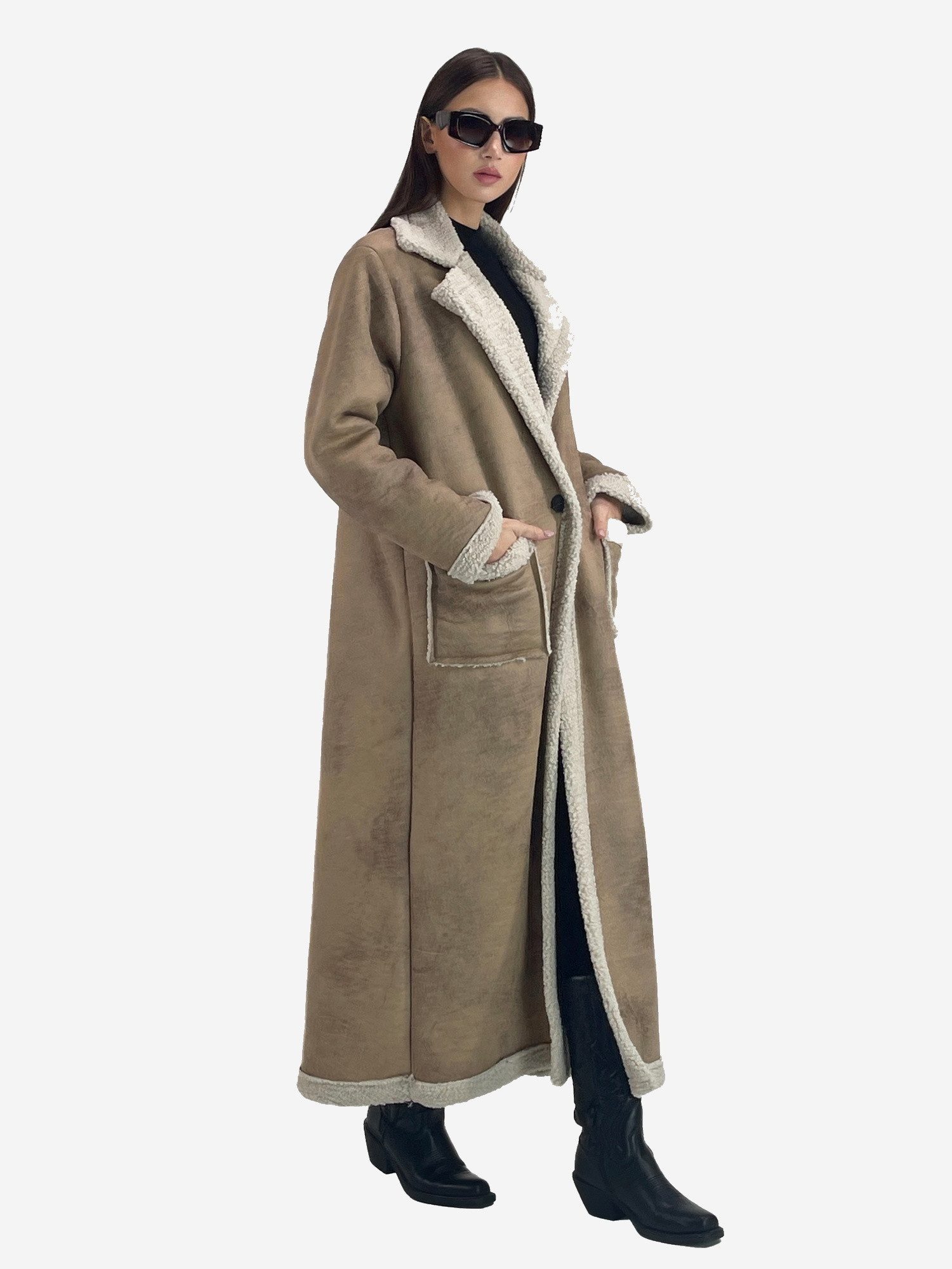 Elara Fellimitatmantel Kunstfellmantel