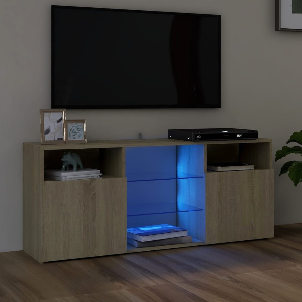 vidaXL TV-Schrank TV-Schrank mit LED Leuchten Sonoma Eiche 120x30x50 cm Low günstig online kaufen