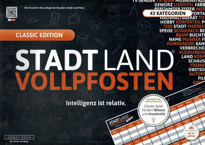 Denkriesen Spiel, Stadt Land Vollpfosten® - Classic +100% Inhalt für