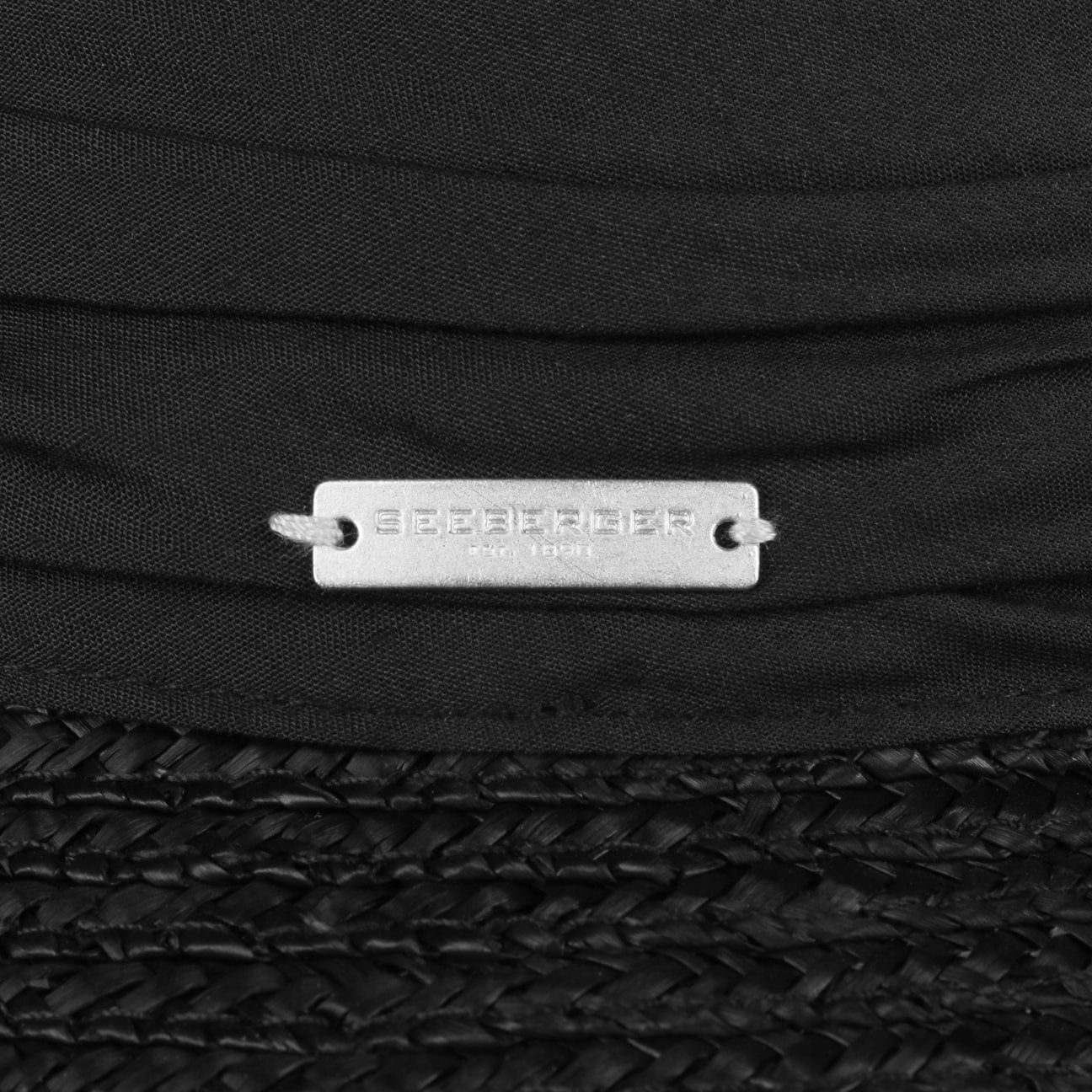 Seeberger Sonnenhut (1-St) Strohglocke mit schwarz Ripsband