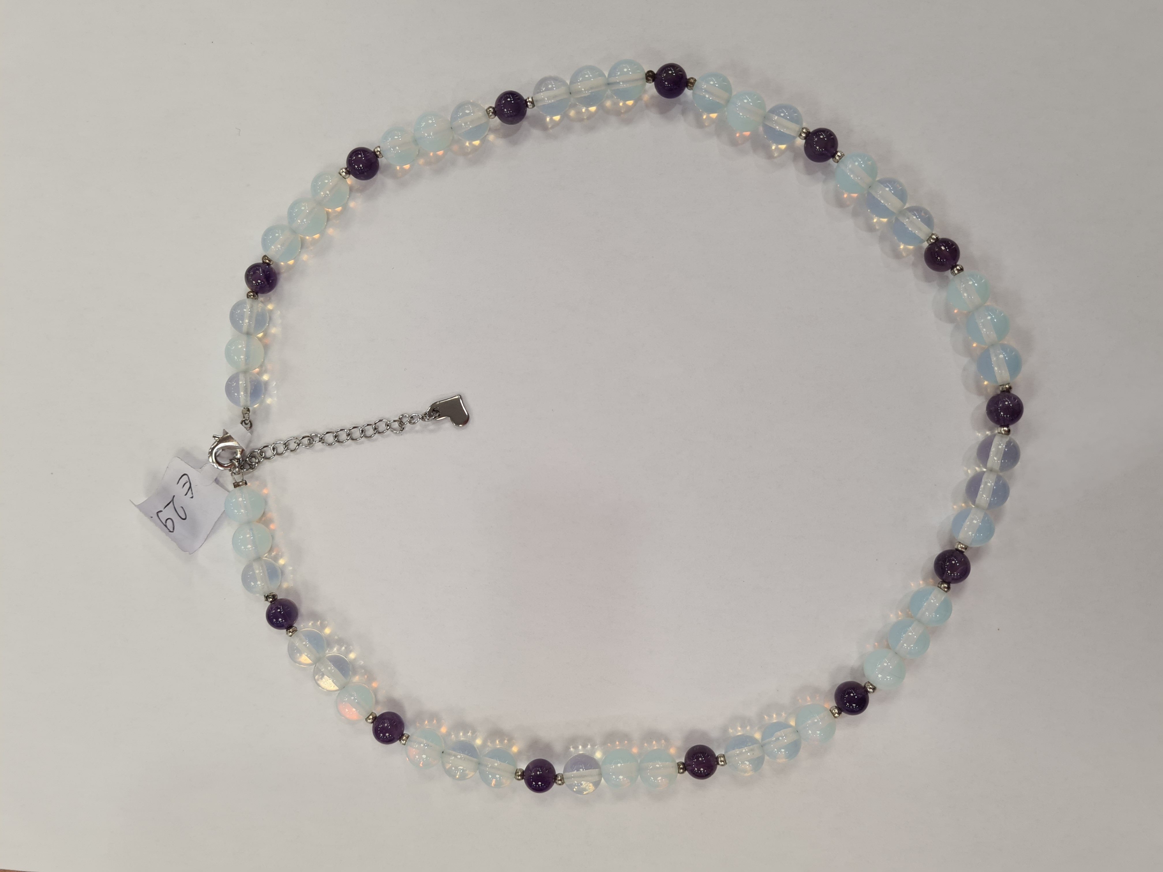 Mein Style Collier Mein Style Collier Opalith-Amethyst (1 Stück, 1-tlg., 1 Kette), schimmert leicht hellblau