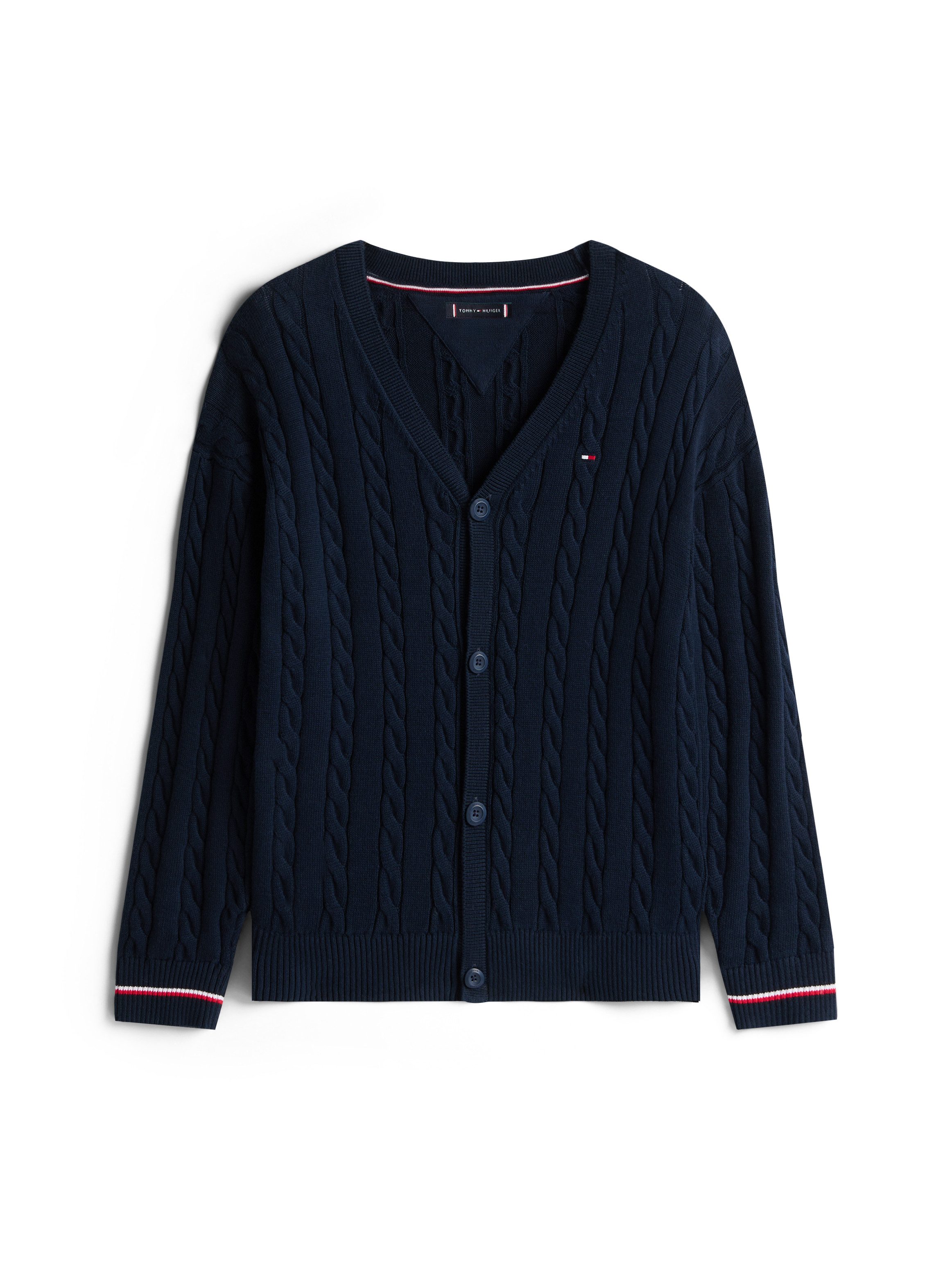 Strickpullover COTTON CABLE GLOBAL STRIPE CARDI