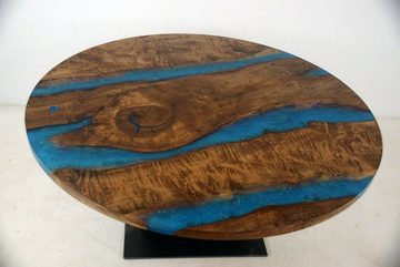 JVmoebel Esstisch, Runder Esstisch River Table Echtes Holz Flusstisch 150 cm