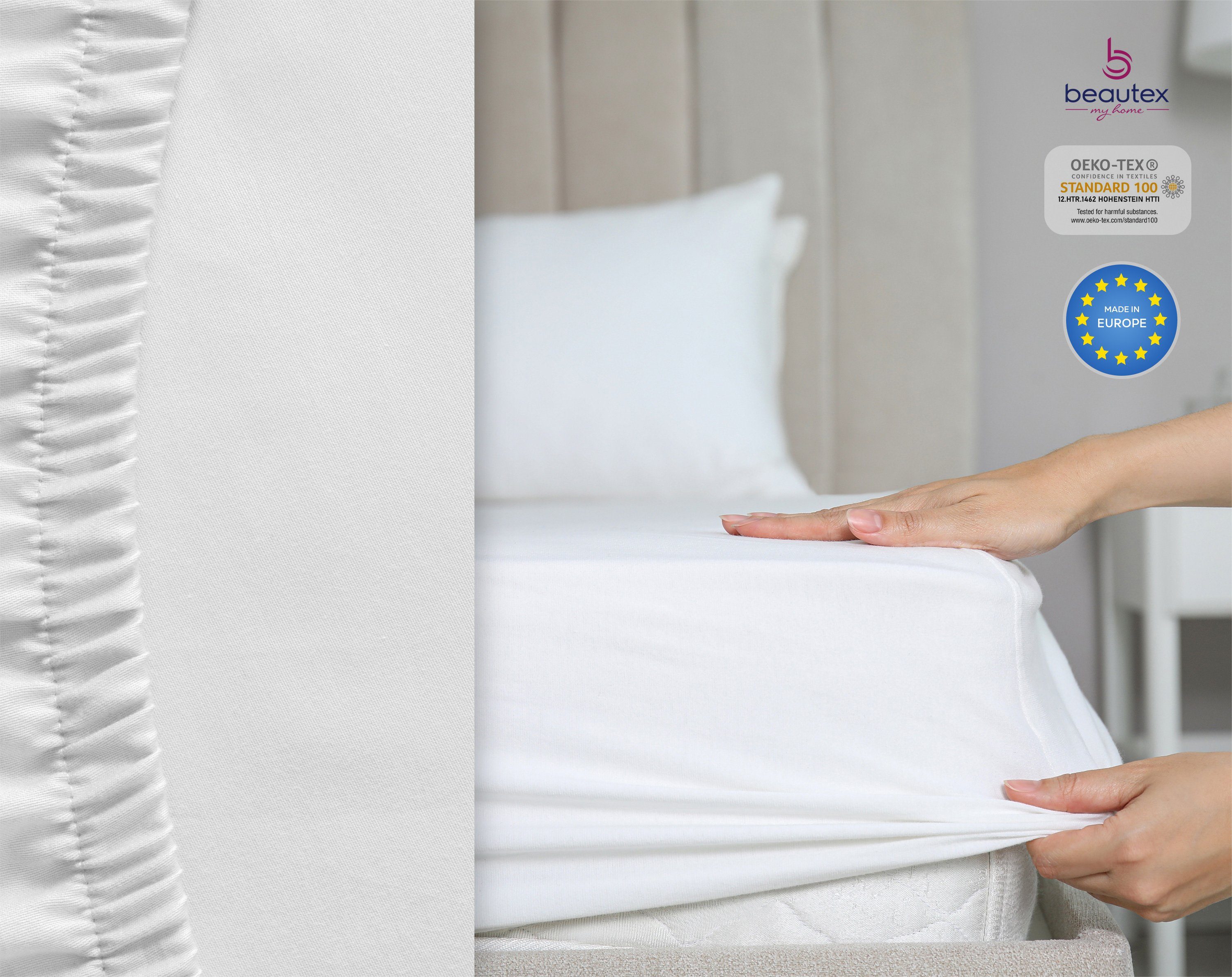 Beautex Spannbettlaken Spannbetttuch Bettlaken aus gekämmter günstig online kaufen